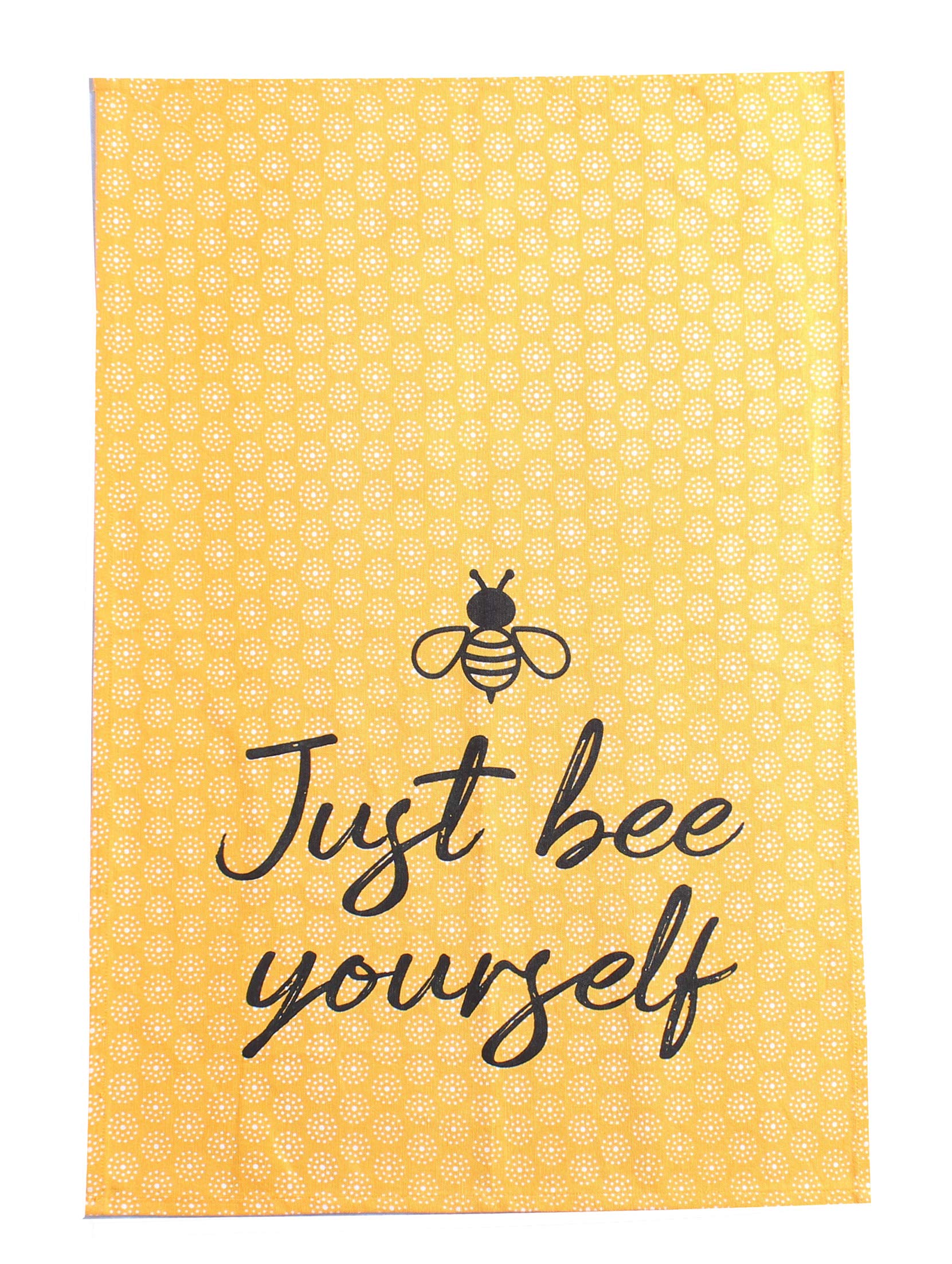 ACCENTHOME Cotton Kitchen Towels Set Of 4 - Absorbent Dish Towels Set | Tea Towels | Bar Towels | Bee Grey Yellow Kitchen Dish Towels - Multi Purpose Kitchen linen   Drying Dish Hand Towels 20x28