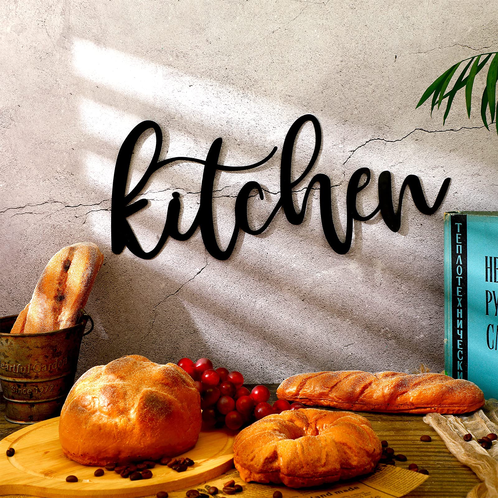 Kitchen Metal Cutout Sign Metal Kitchen Word Wall Decor Farmhouse Kitchen Metal Word Wall Art Kitchen Metal Word Sign for Home D