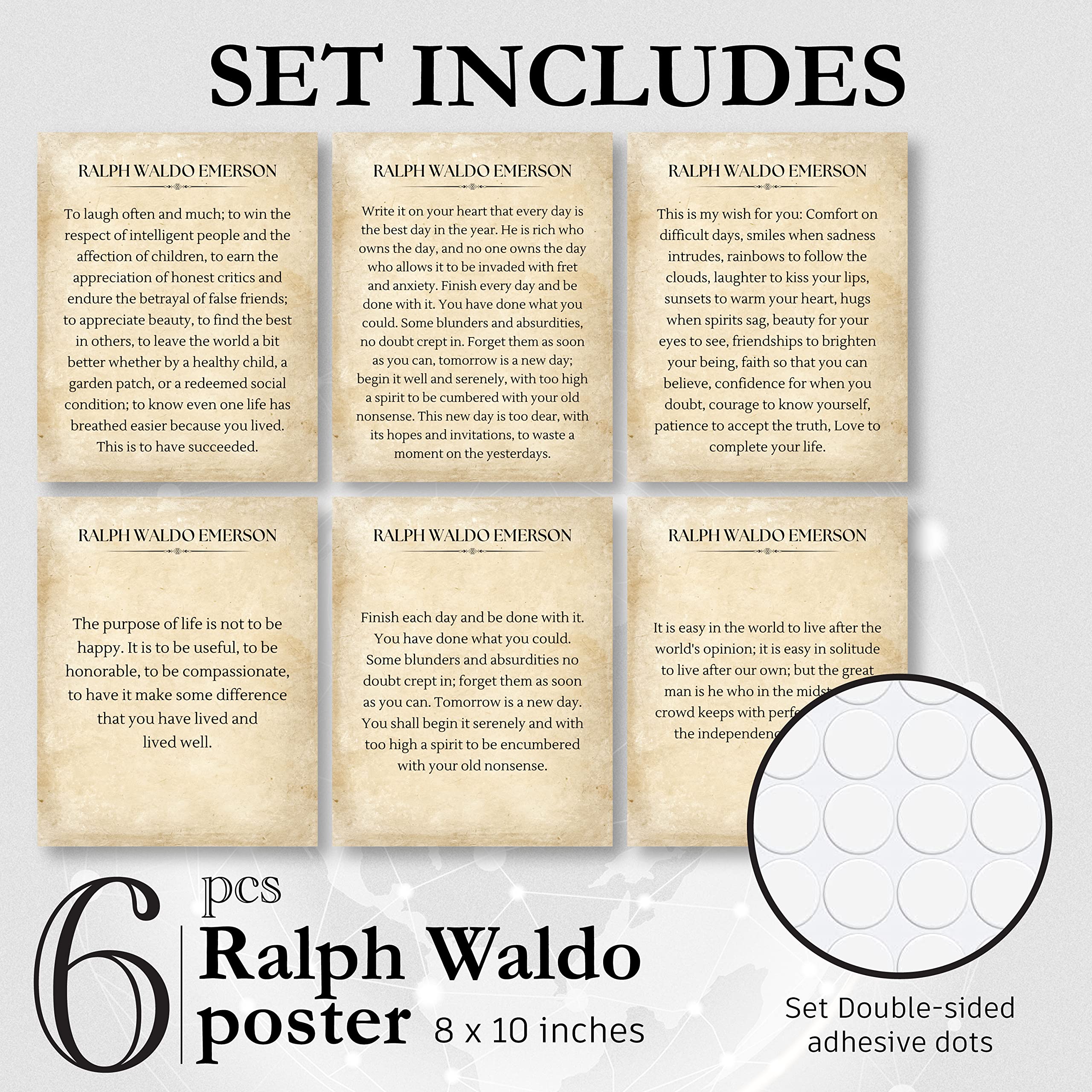 97 Decor Ralph Waldo Emerson Quotes Wall Art - Inspirational Literary Quotes Wall Decor, Finish Each Day Success Quote Literary