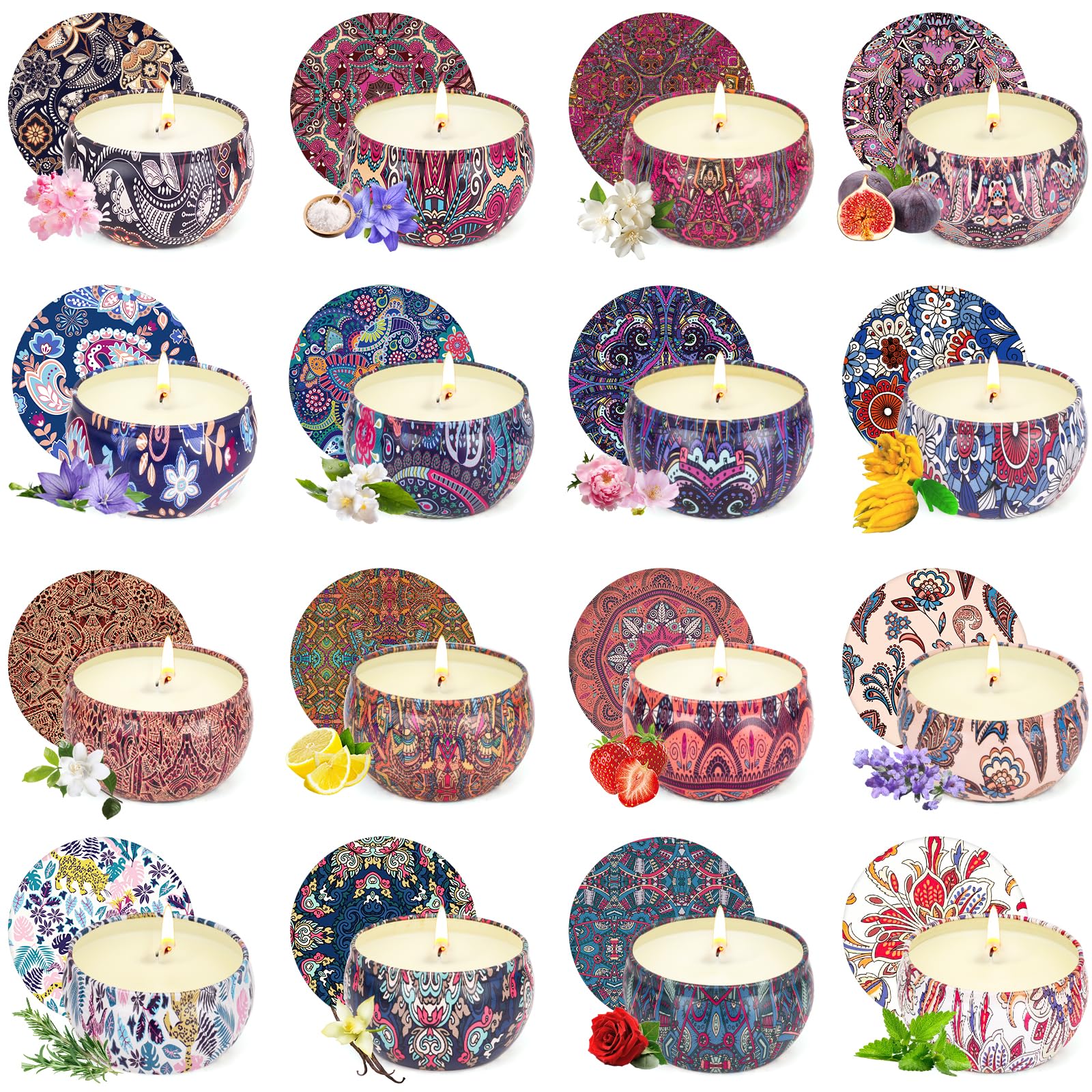 16 Pack Scented Candles Gifts Set for Women, Aromatherapy Candles Pack Soy Wax Candle for Christmas, Bridesmaid, Birthday, Valen