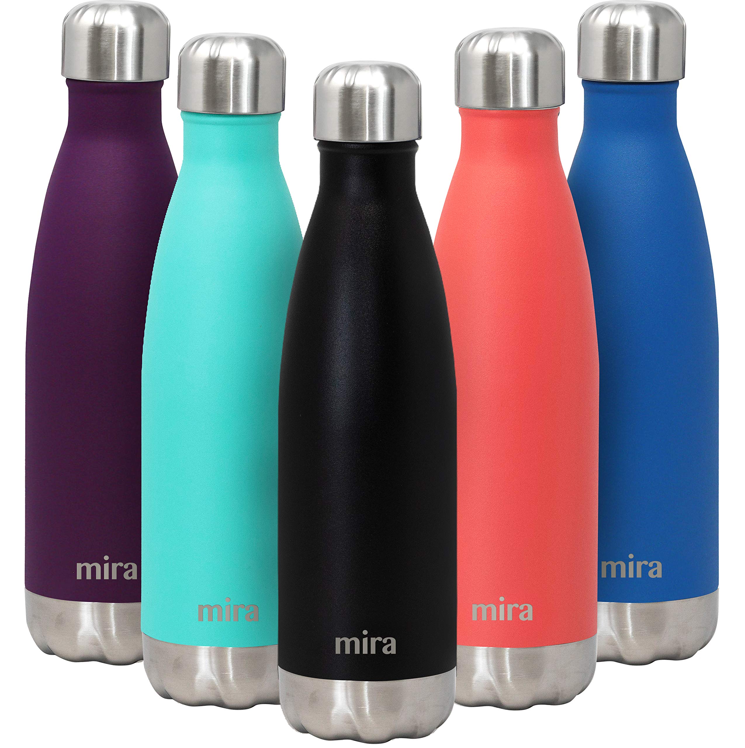 MIRA 17 oz Insulated Water Bottle  Stainless Steel Cola Shape Thermo  Double Wall Hot & Cold Flask (24Hr Cold/12Hr Hot)  Matt