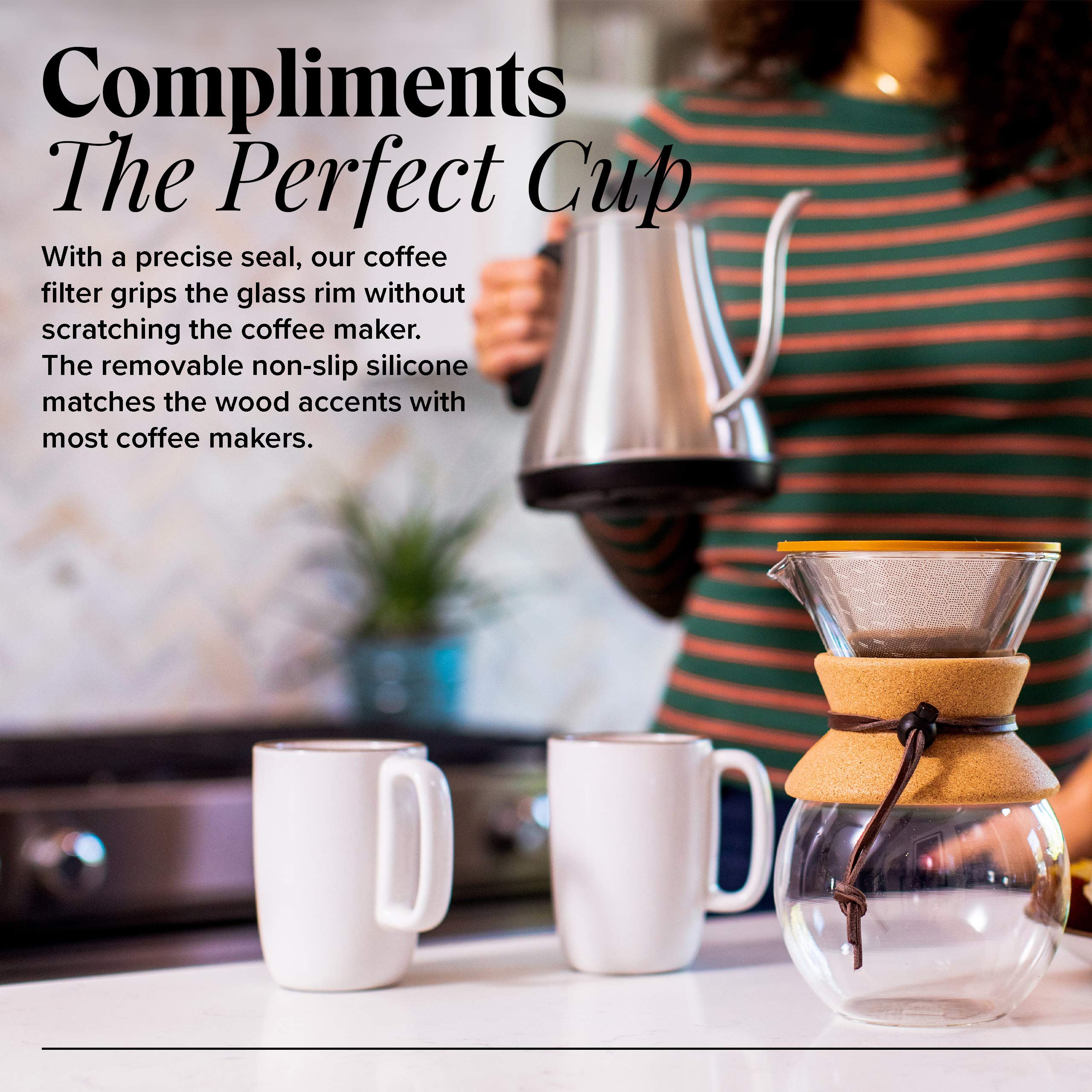 Willow & Everett Pour Over Coffee Dripper - Reusable Drip Cone Filter & Strainer - Paperless Filters