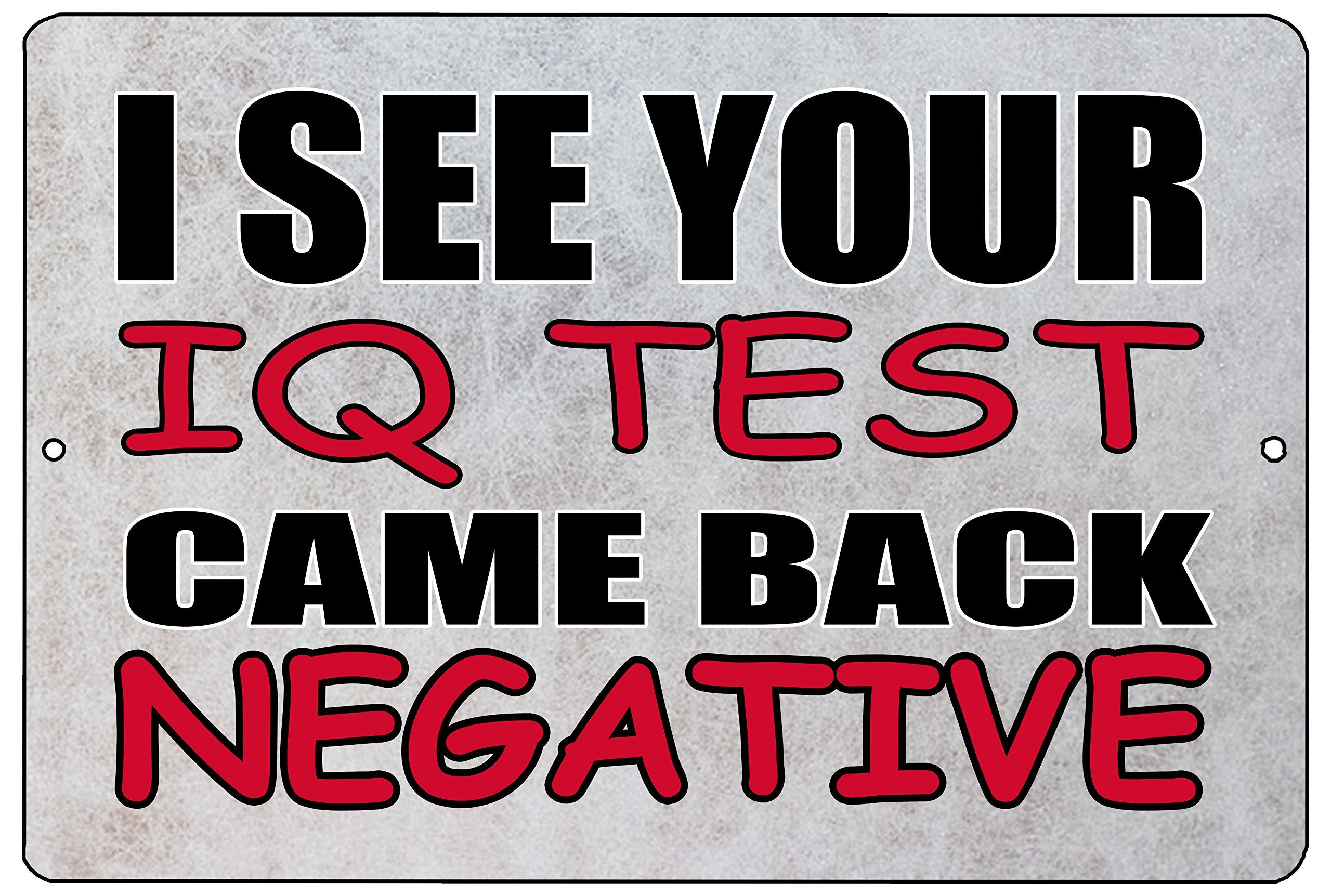 Rogue River Tactical Funny IQ Test Metal Tin Sign Wall Decor Man Cave Bar Sarcastic Signs