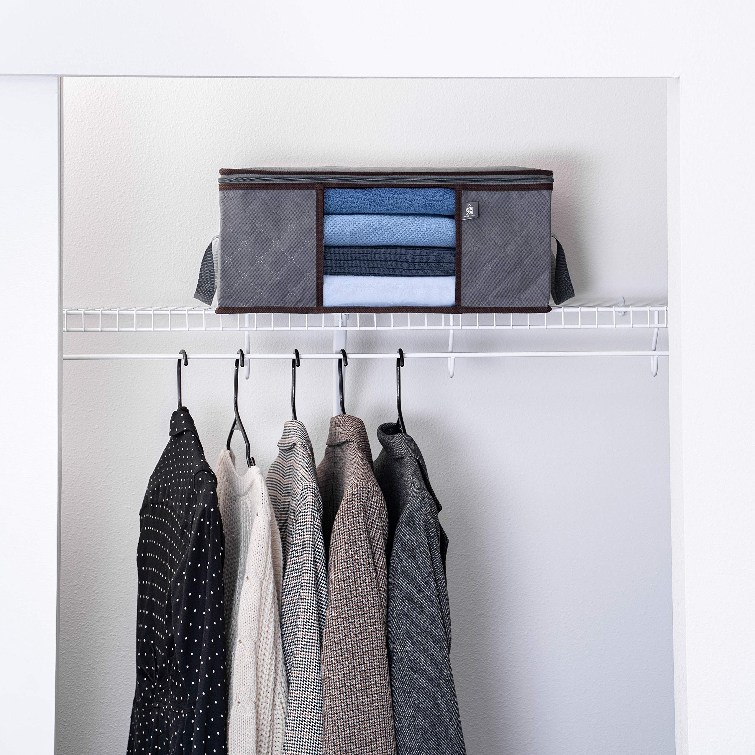 VENO 3 Pack Large Clothes Storage Bag Organizer with Reinforced Handle Thick Fabric for Comforters, Blankets, Bedding, Foldable