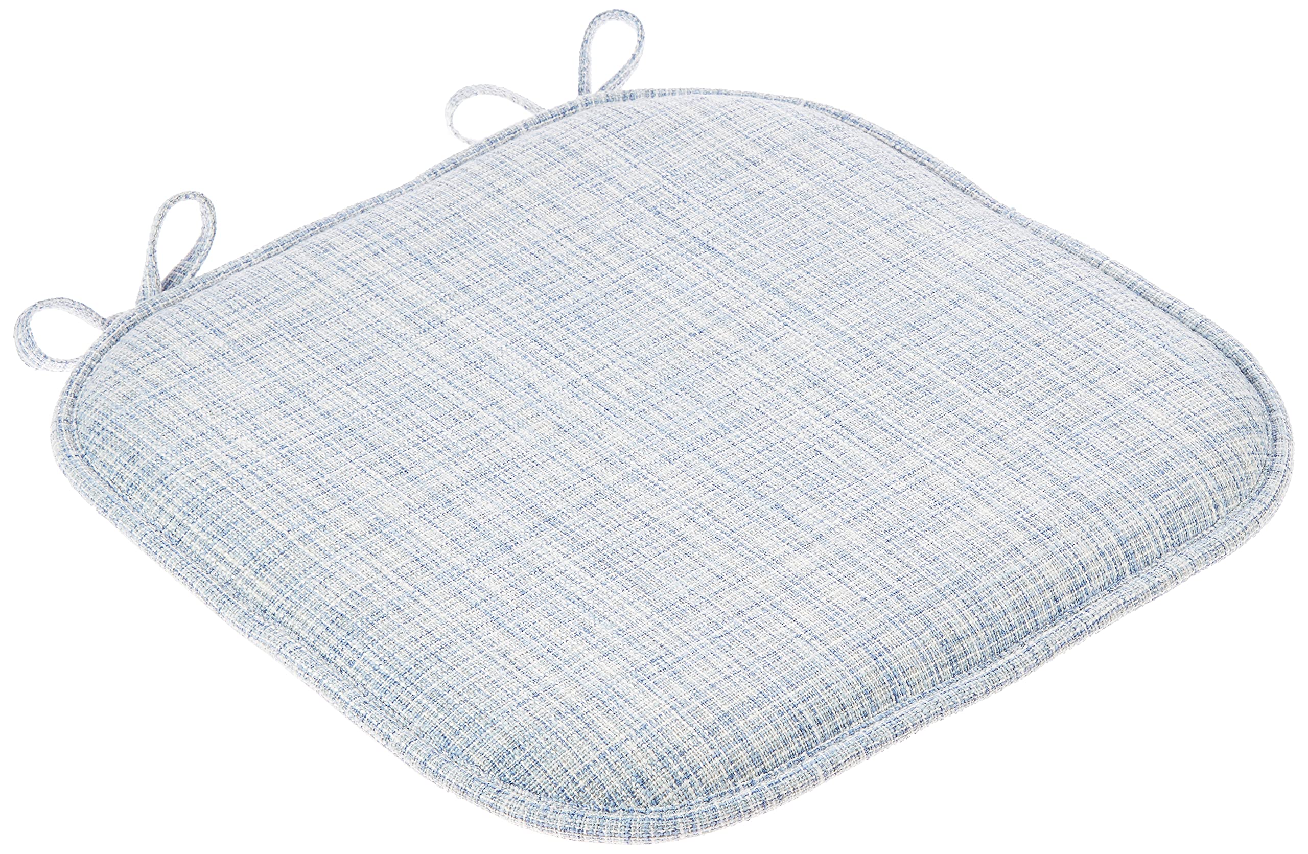 Sweet Home Collection Chair Cushion Memory Foam Pads With Ties Honeycomb Pattern Slip Non Skid Rubber Back Rounded Square 16'' X