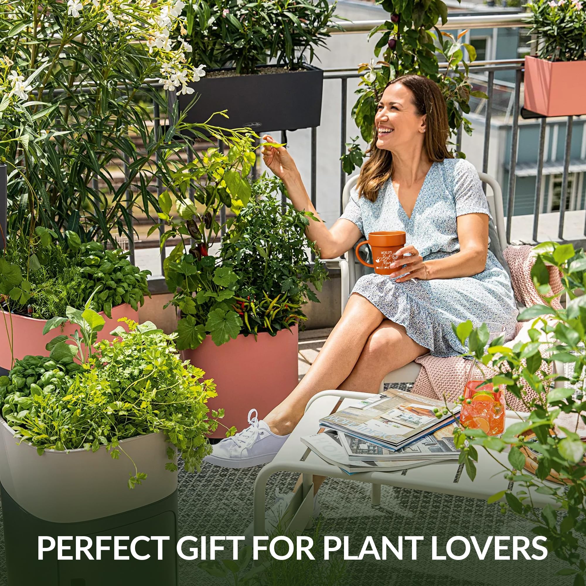 Plant Pot Mug - Plants Lover Mug with Metallic Shovel Ornament - Fancy Plant Lover Gifts for Women, Men - Birthday Gift for Wome