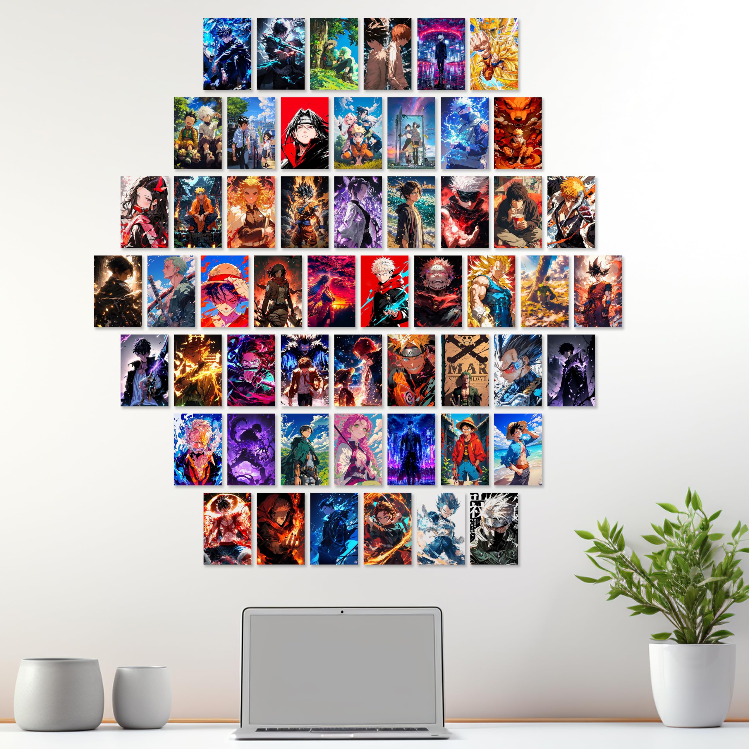 Wallgasm Anime poster Set of 54, 4 x 6 Inches Posters: Dragon Ball Z, Naruto, Death Note, One Piece, Attack on titans - | Aesthe