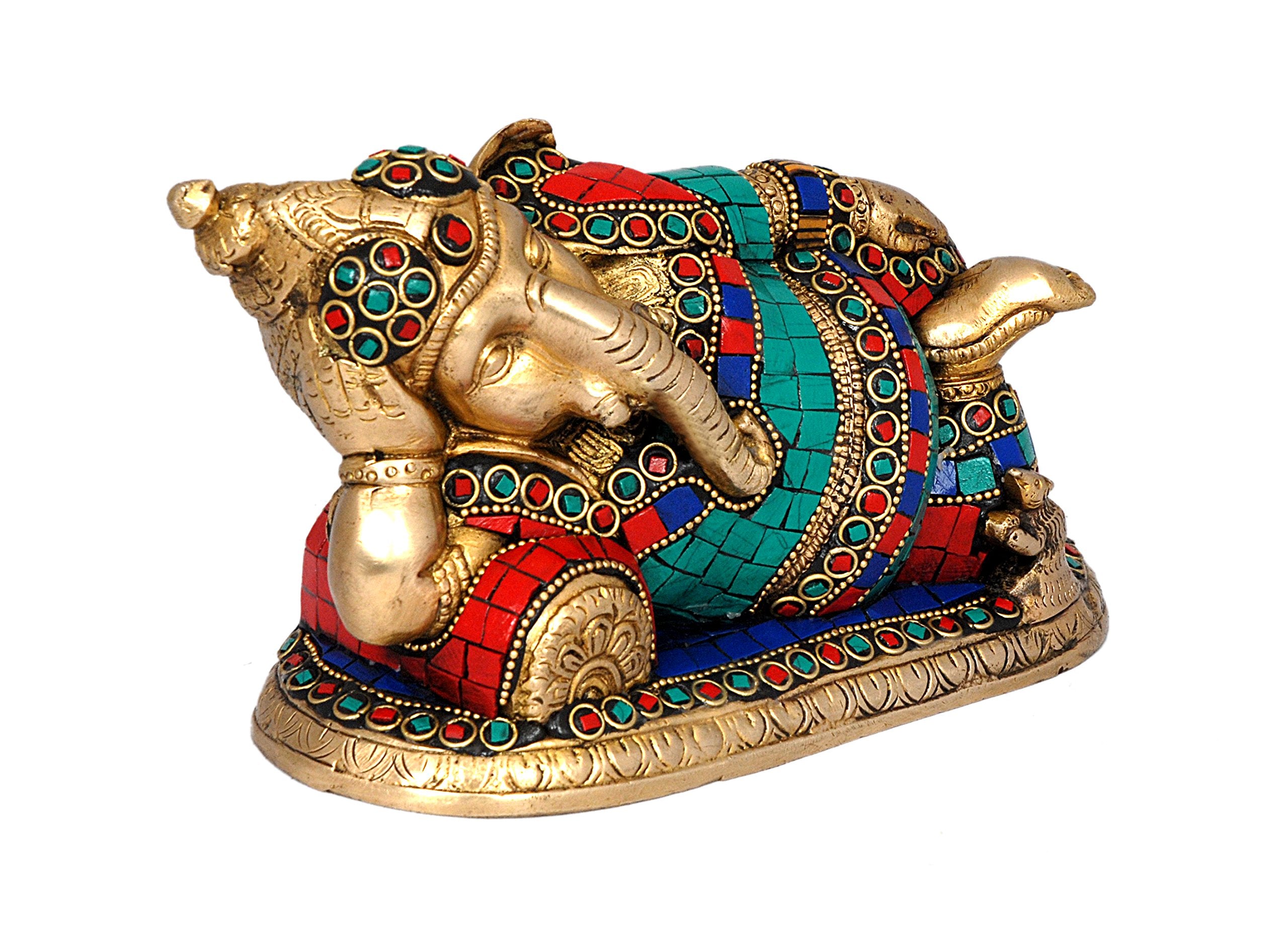 Aone India Resting Relaxing Ganesh Ganesha, Size : 7 W X 4 H X 3 D