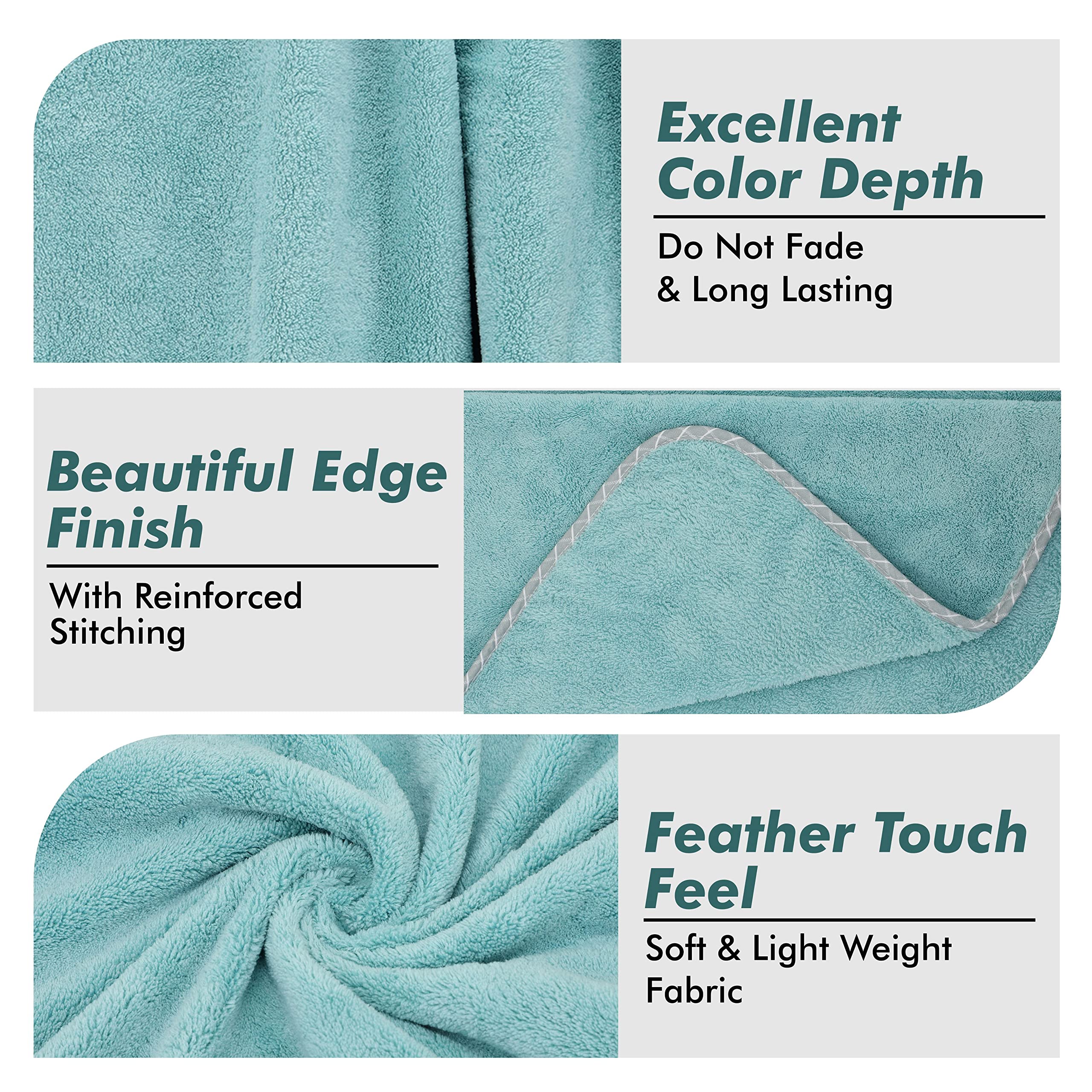 UrbanLeaf Microfiber Large Bath Towel | Quick Dry Super Absorbent - Bath Towel for Men and Women | Green | Towel for Bath, Trave