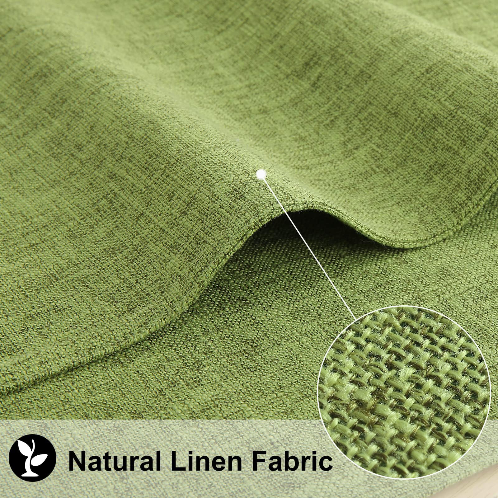 Homing Grass Green Cloth Placemats For Dining Table Set Of 6 - Cotton Linen Blend Washable Farmhouse Kitchen Mats For Indoors &