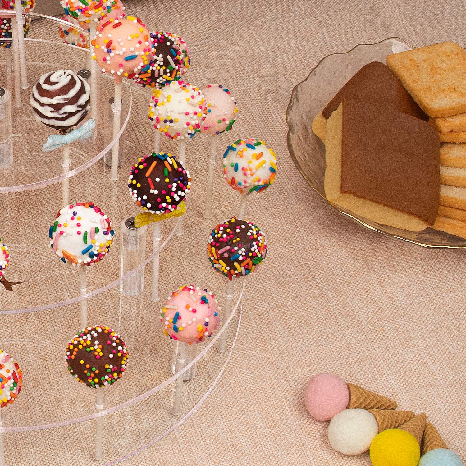 Yestbuy Cake Pop Display Stand, 36 Hole Cake Pop Holder, Lollipop Holder For Weddings, Birthday Parties, Anniversaries Gift, Hal