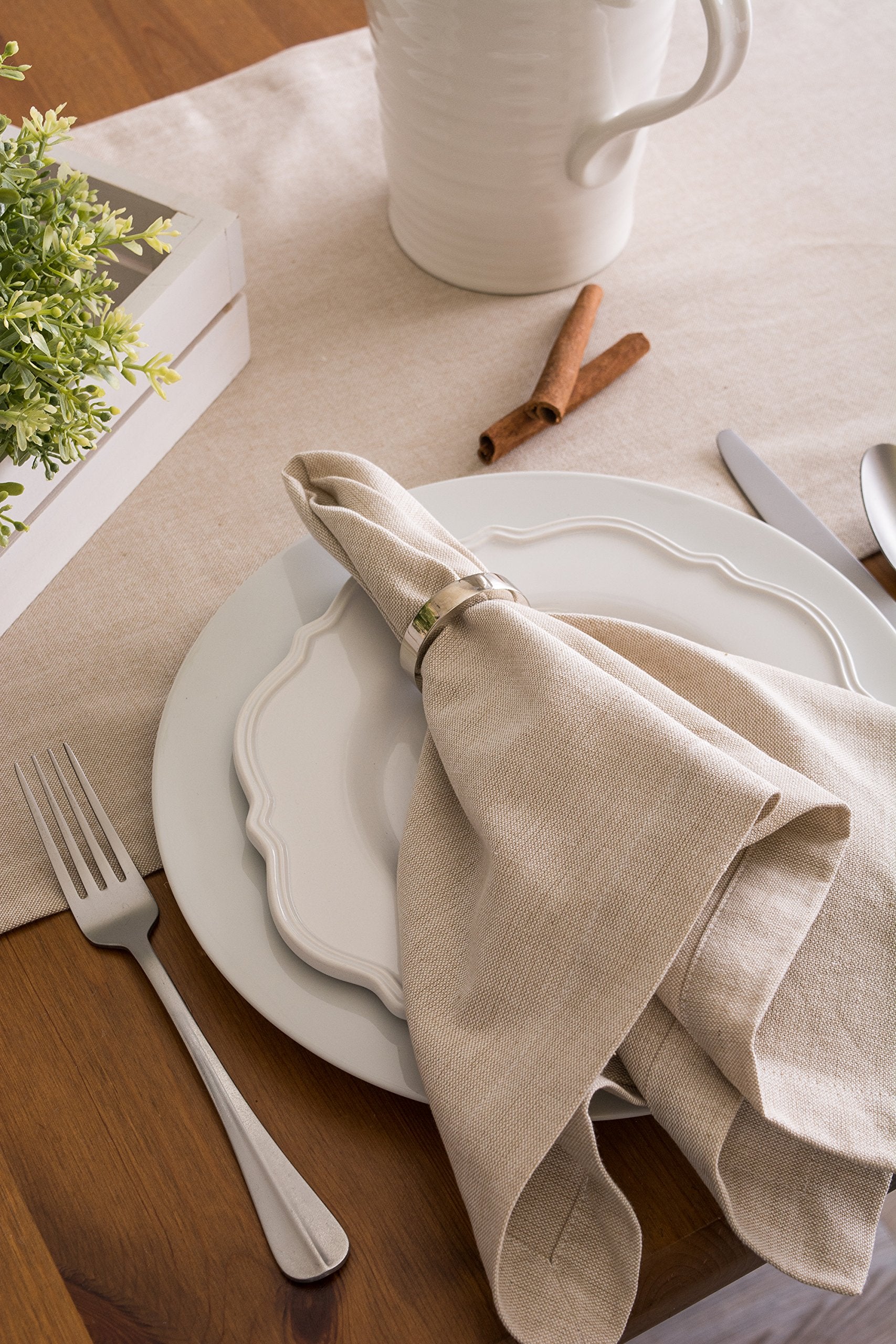 DII Chambray Kitchen  Tabletop Collection  Natural  14x108 Table Runner