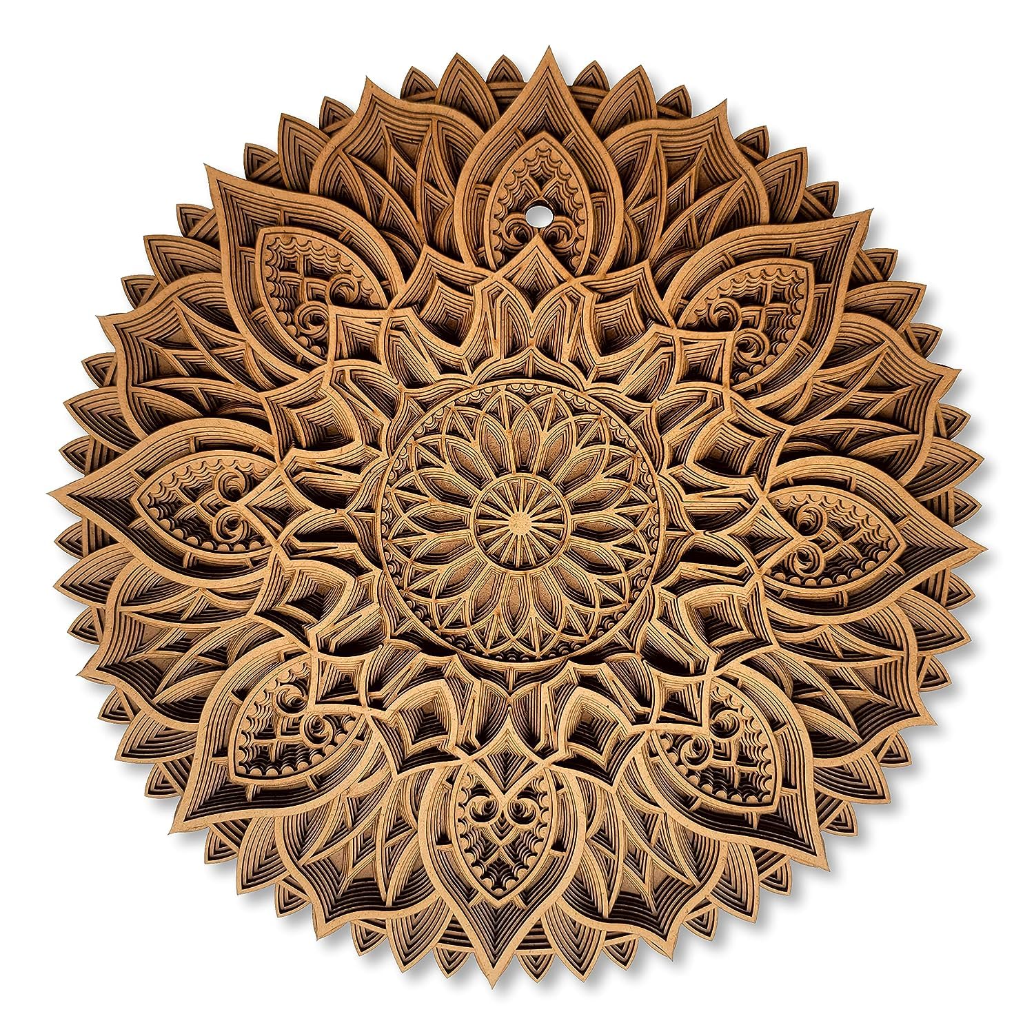 Gloridec Wooden 3D Mandala Wall Decore | Decorative Multi Layered Round Mandala Wall Art, Living Room Wall Hanging | Mandala Wal