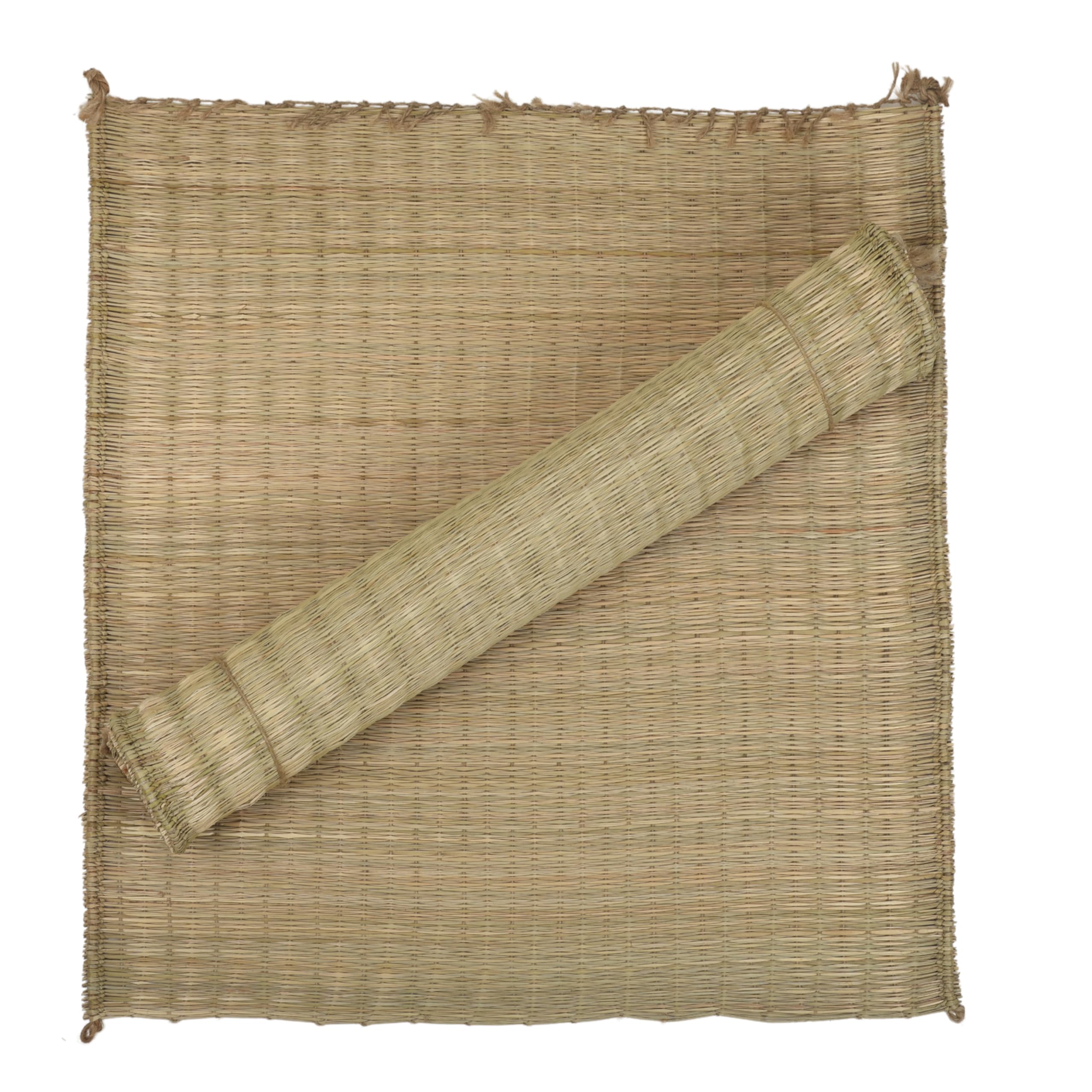 Orric Pooja Mat For Sitting Made By Kusha Grass,Madurkathi Aasana 19X19 Inches Square Shape & Holy Alternative To Velvet Puja Aa