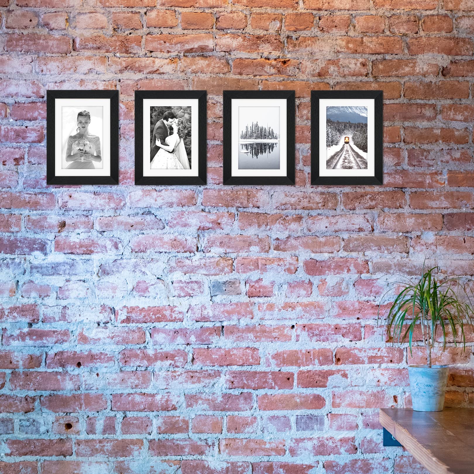 TOFOREVO 5x7 Picture Frames Set of 6 Black Wood Grain Photo Frame for Gallery Wall Mounting or Tabletop Display