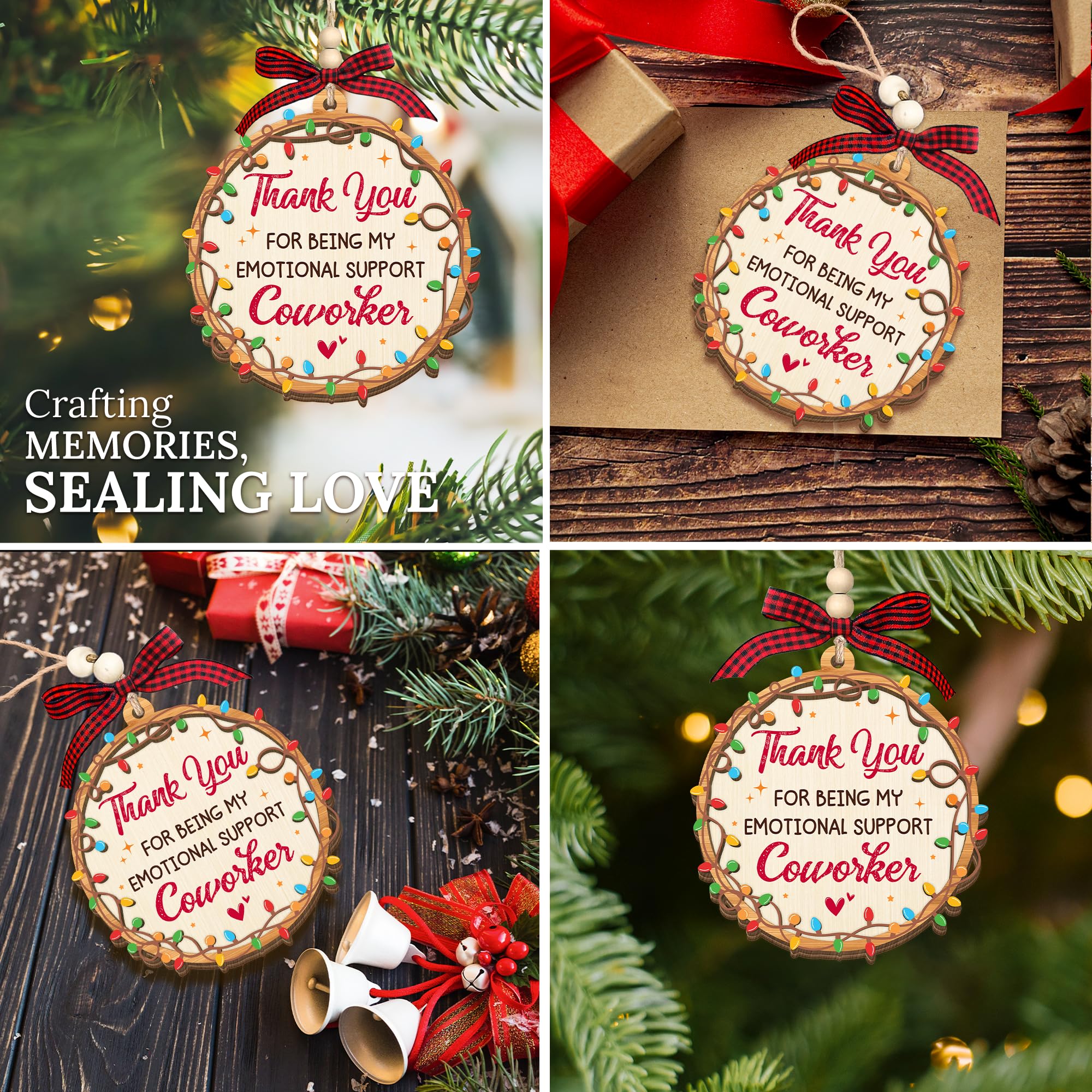 HEXMOZ Coworker Ornament - Christmas Coworkers Thank You Gifts for Work Besties, Work Friends - Funny Secret Santa Holiday Gag G