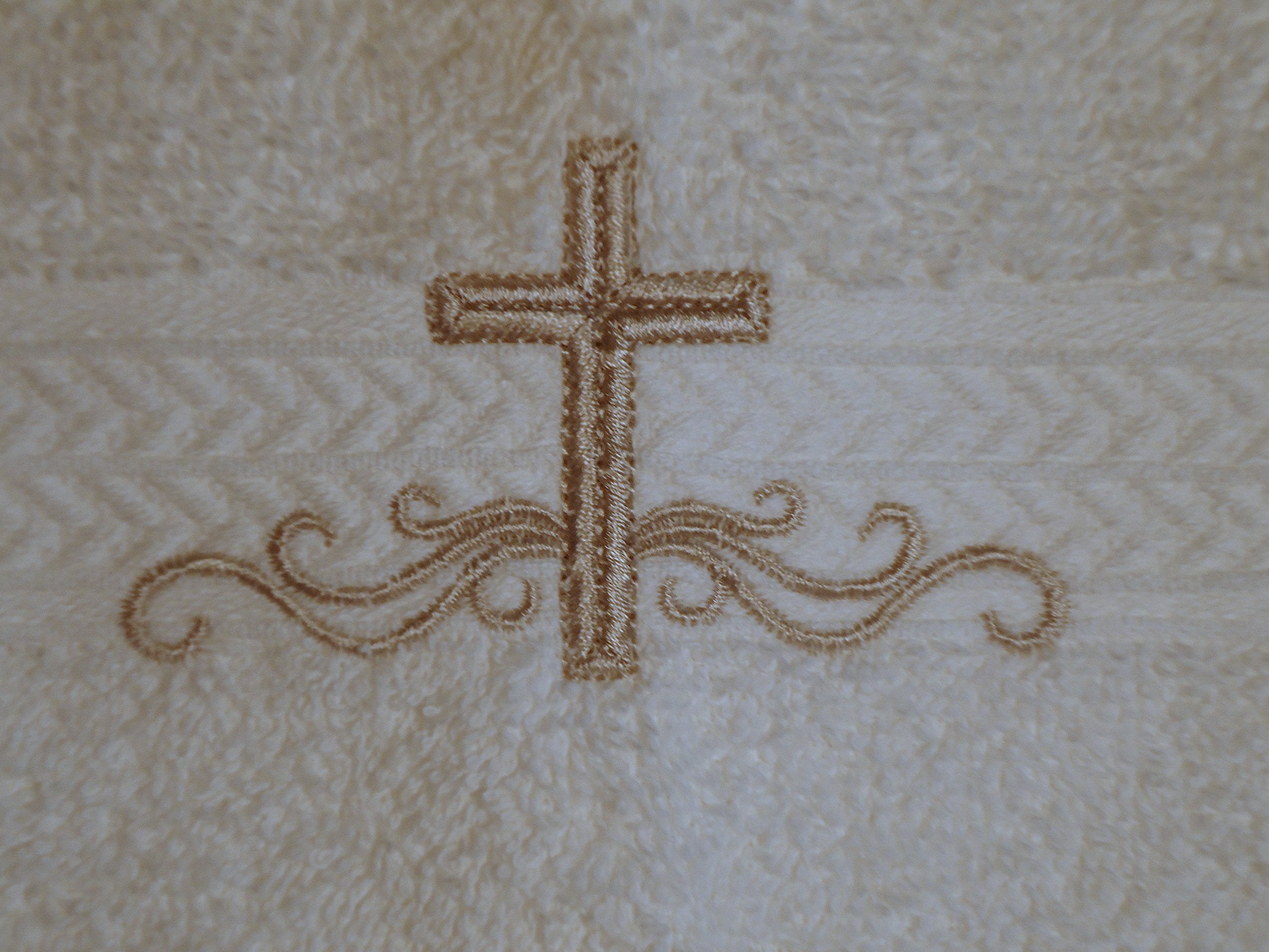 Integrity Designs Baby Baptism Hand Towel With Cross Embroidery