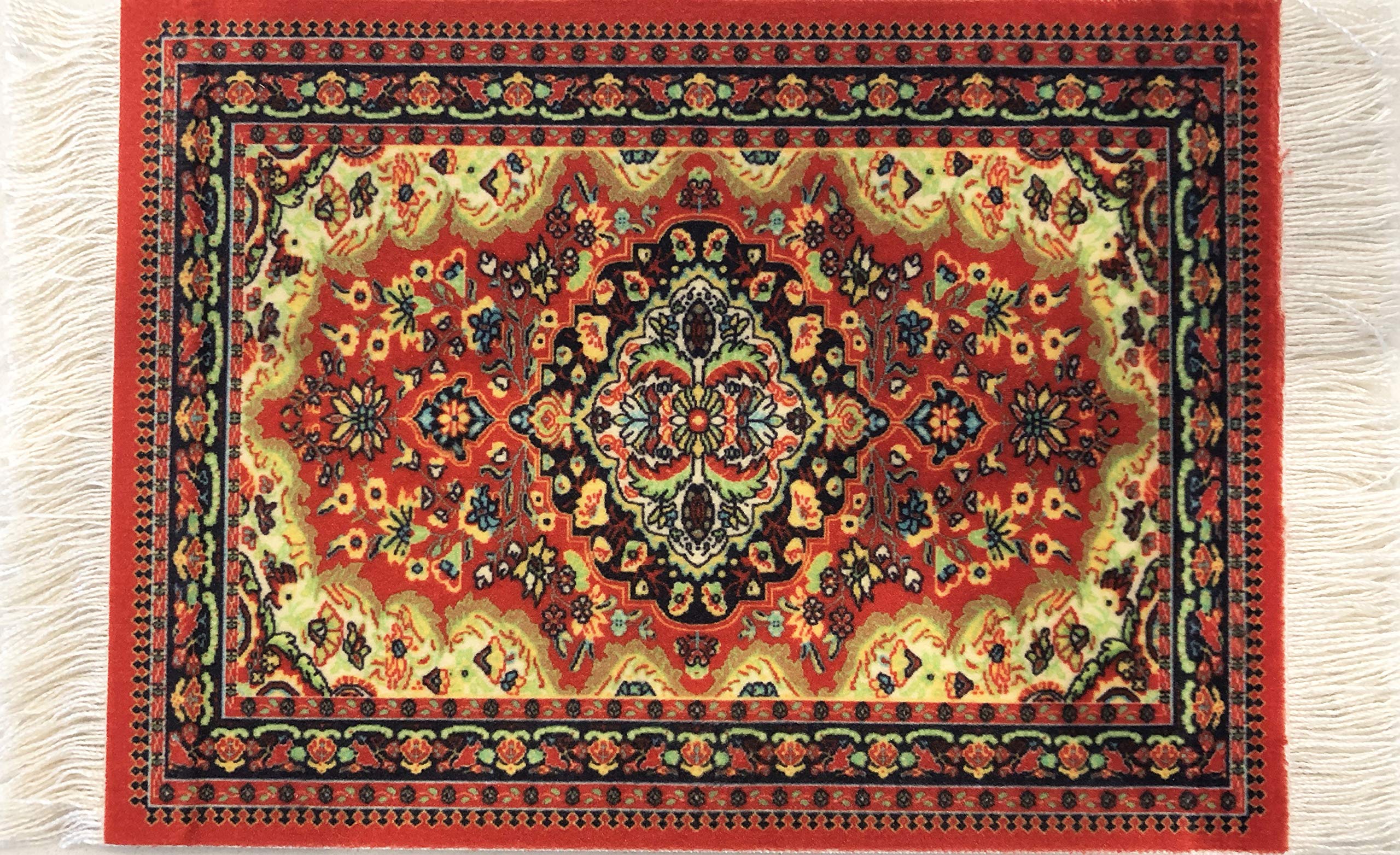 Rug Coasters, Set Of 4 Turkish Carpet Style Table Drink Mats, Absorbent Kitchen And Dining Accessories, Spill & Drip Protection,