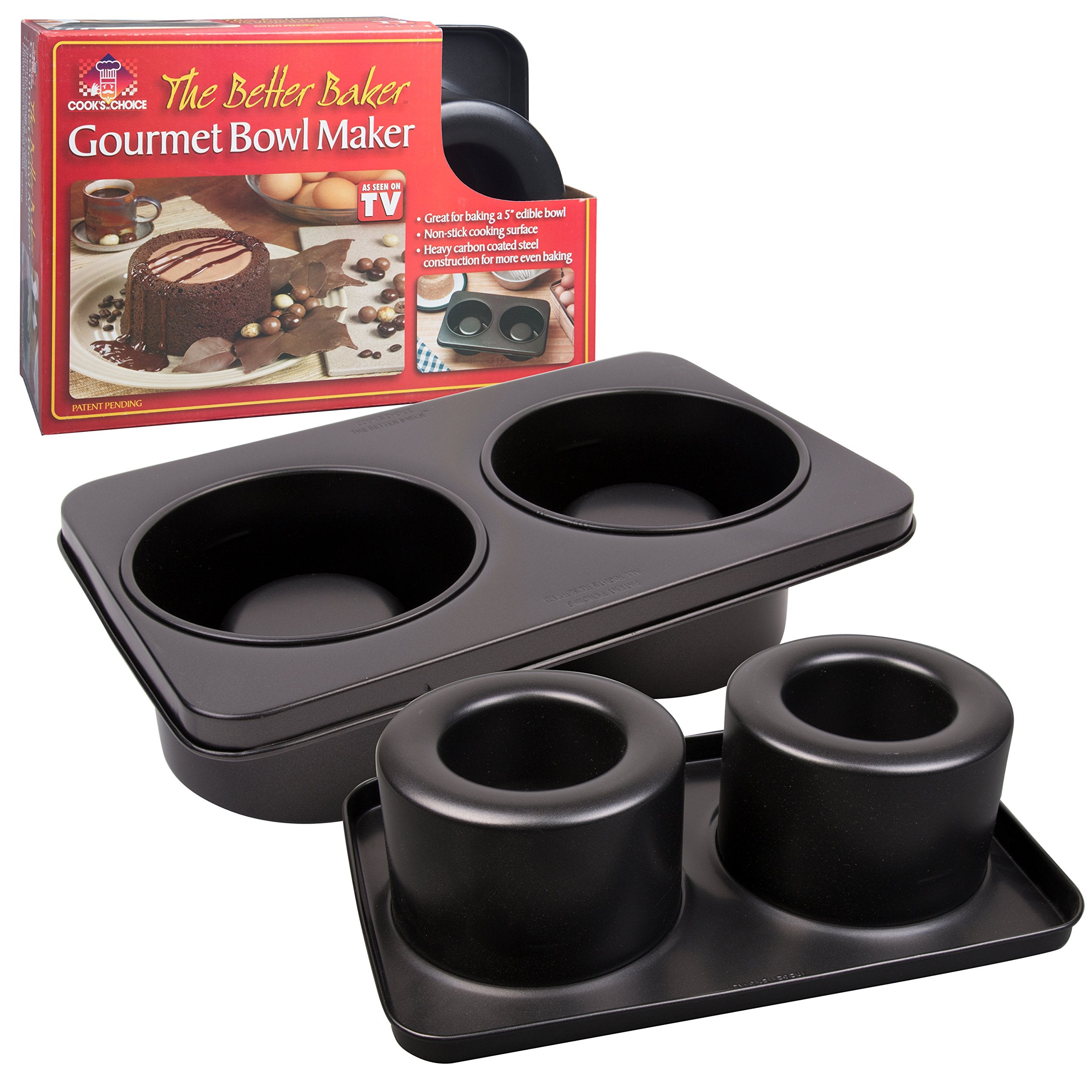 The Original Better Baker Edible Food Bowl Maker- Bake 2 Five Inch Dessert & Dinner Bowls Or Mini Muffins