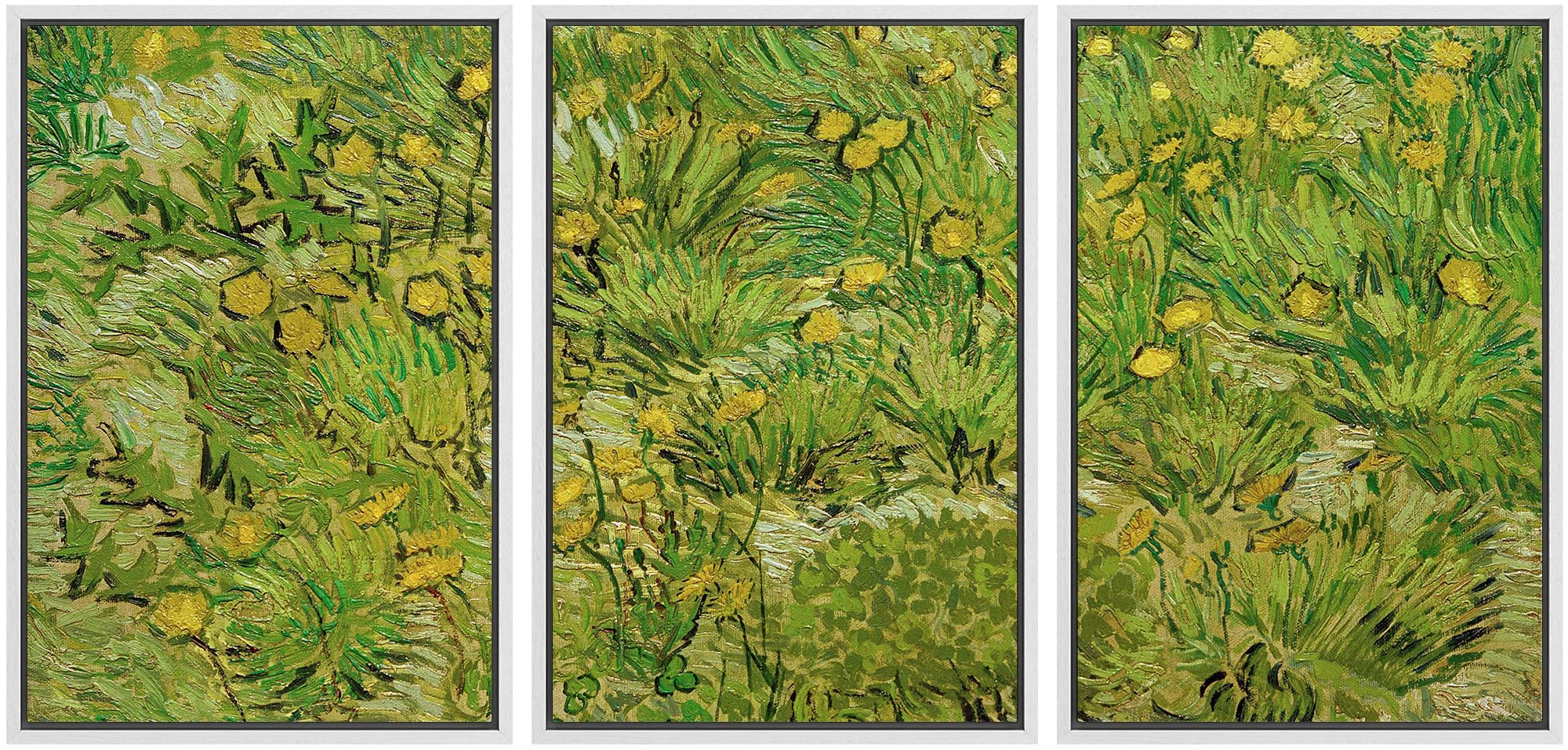 Wall26 Framed Canvas Print Wall Art Set Dandelion Flowers In The Garden Vincent Van Gogh Classical Illustrations Fine Art Decora