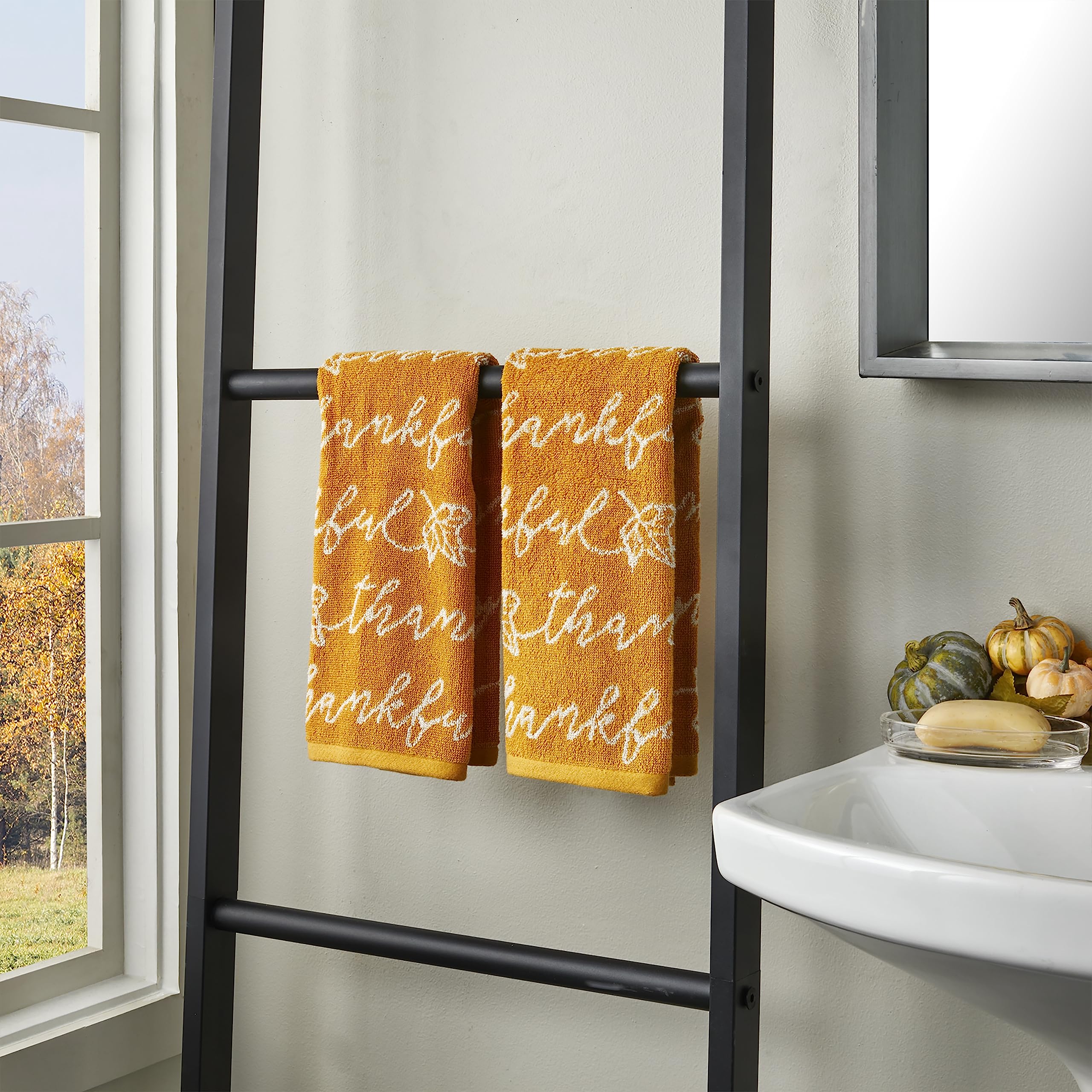 SKL Home Thankful Script Hand Towel  2-Pack