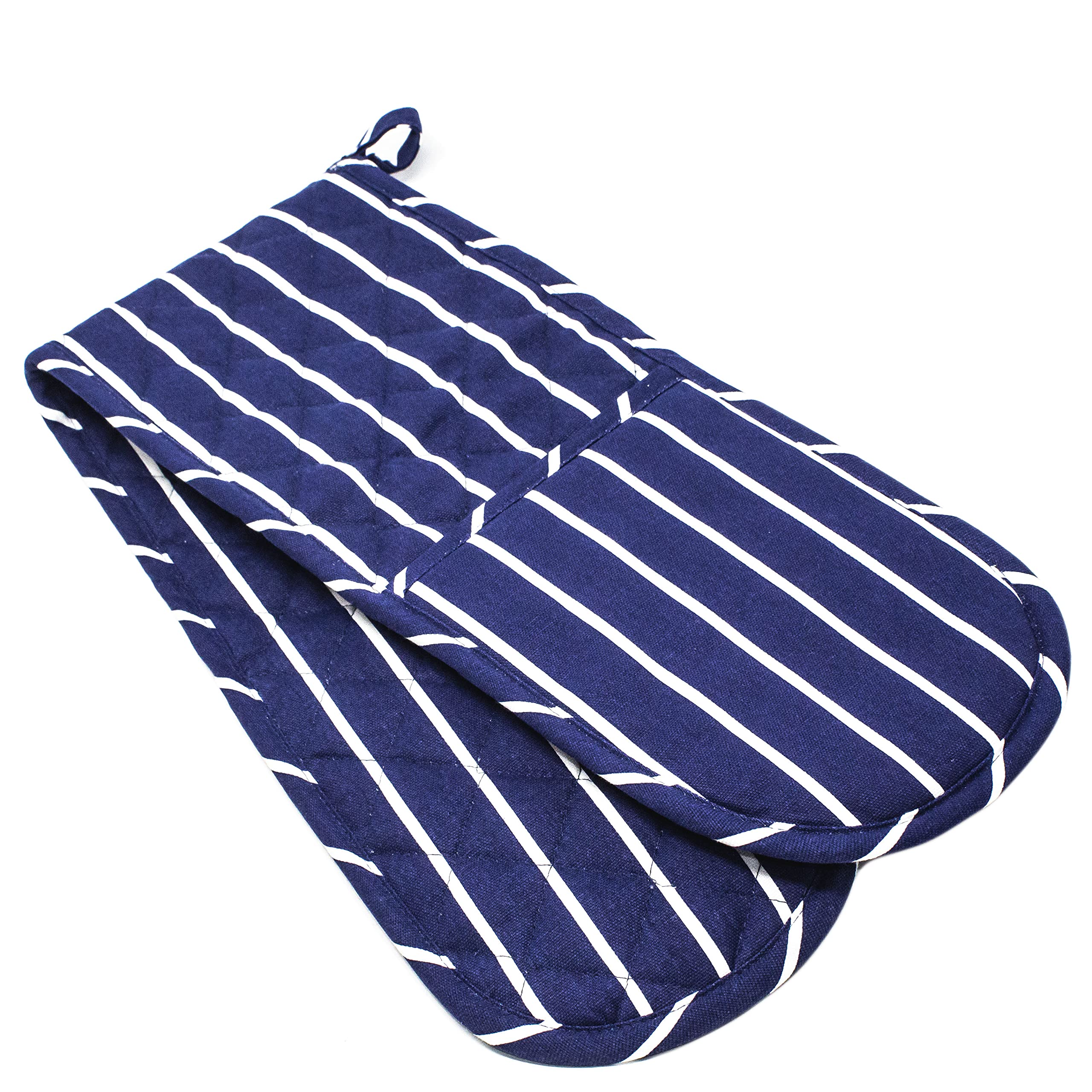 Newoer Clay Roberts Double Oven Glove, Blue Butchers Stripe, Kitchen Gloves, Home Cooking & Baking Pot Holders