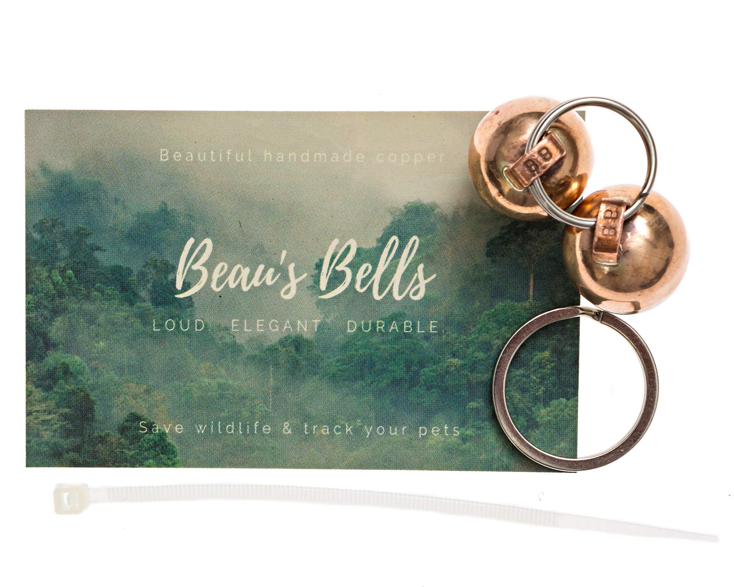 2 Extra Loud Cat  Dog Bells  Pet Tracker  Save Birds  Wildlife  Luxury Handmade Copper  Beaus Bells (Medium)