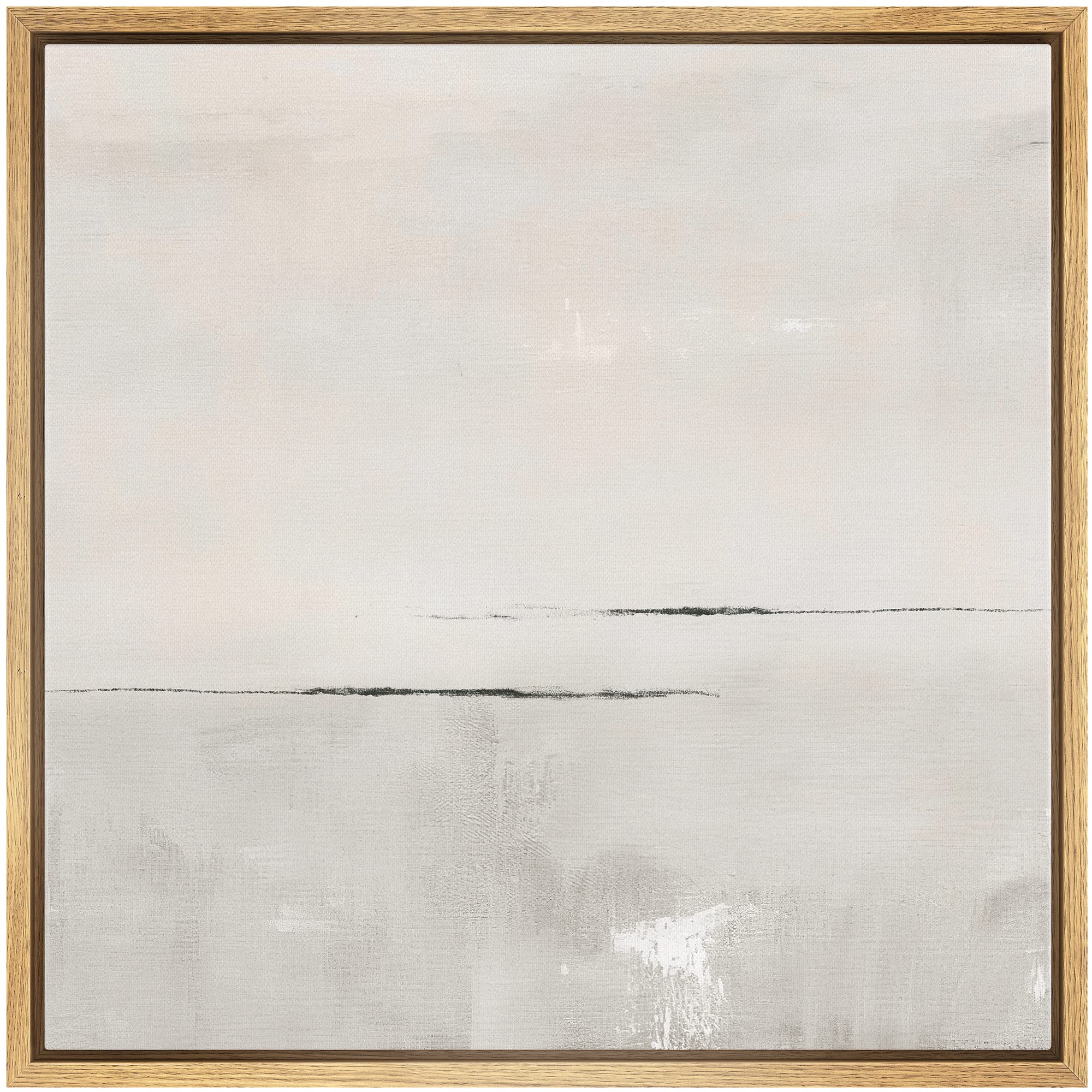 Signwin Framed Canvas Print Wall Art Watercolor Pastel Gray Abstract Landscape Nature Shapes Illustrations Modern Art Decorative