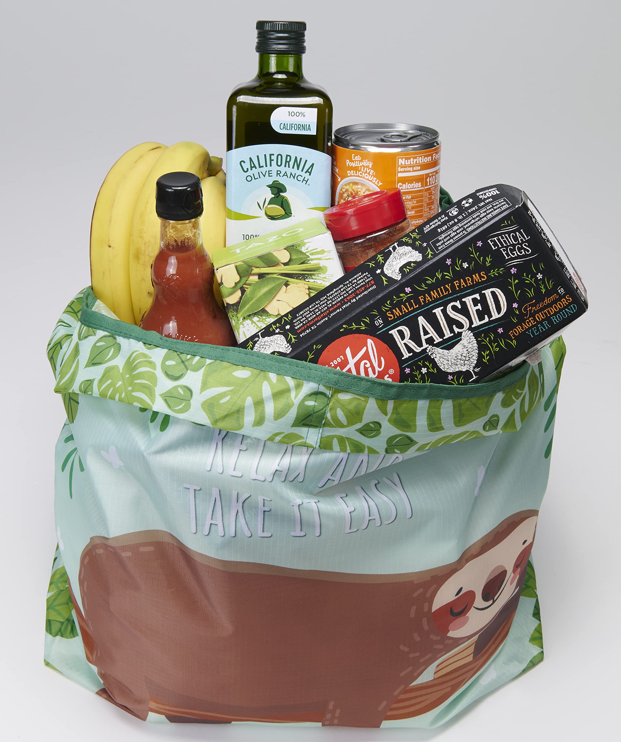 O-Witz Reusable Grocery Bags | Vibrant Tote Bag For Groceries, Gym, Beach Gear, Toys & More | Washable Design With Large Handles