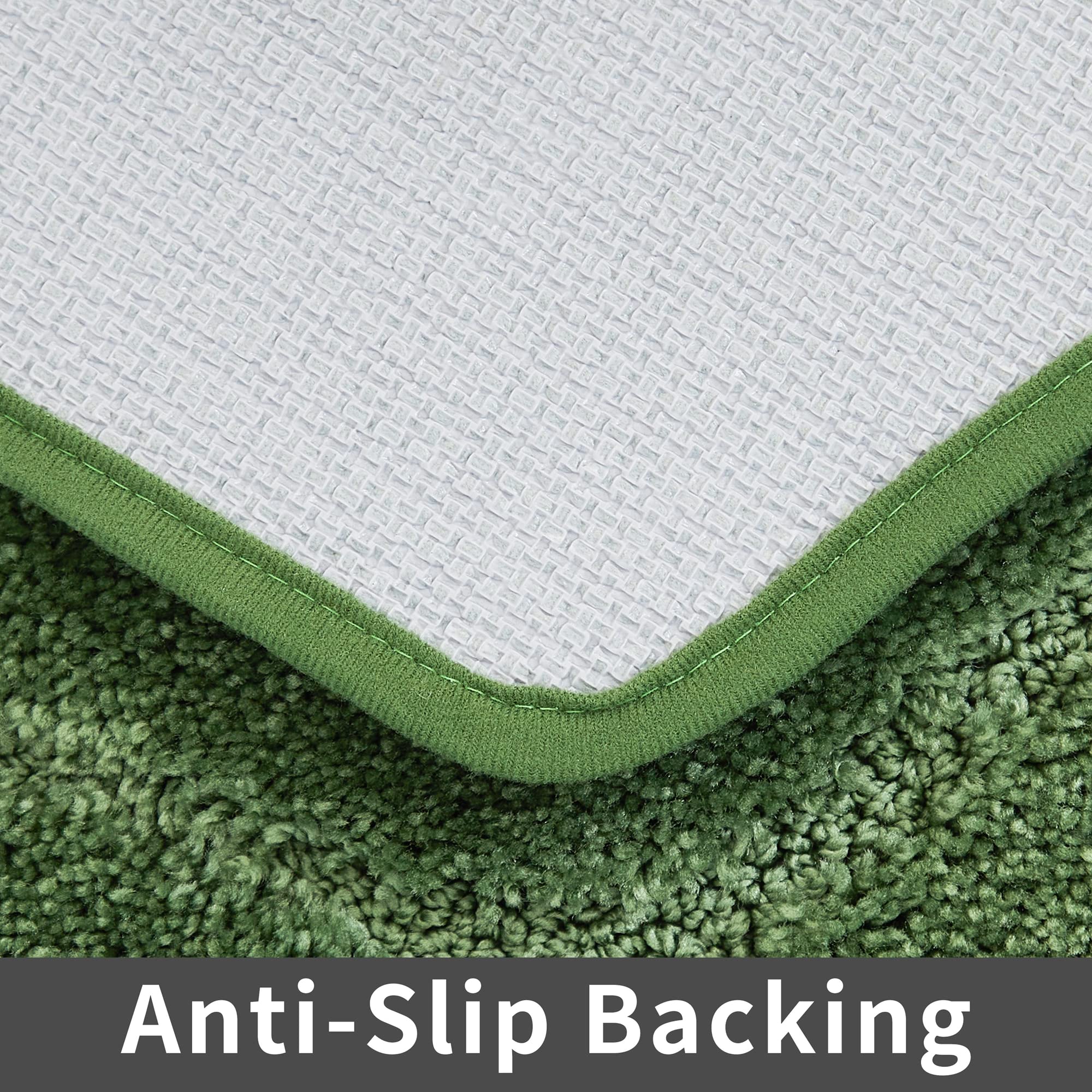 COSY HOMEER Extra Thick Bath Rugs for Bathroom - Anti-Slip Bath Linen Sets Mats Soft Plush Yarn Shaggy 100% Strong Polyester Living Room Bedroom Floor Water Absorbent(Green 17x27 - Inches)