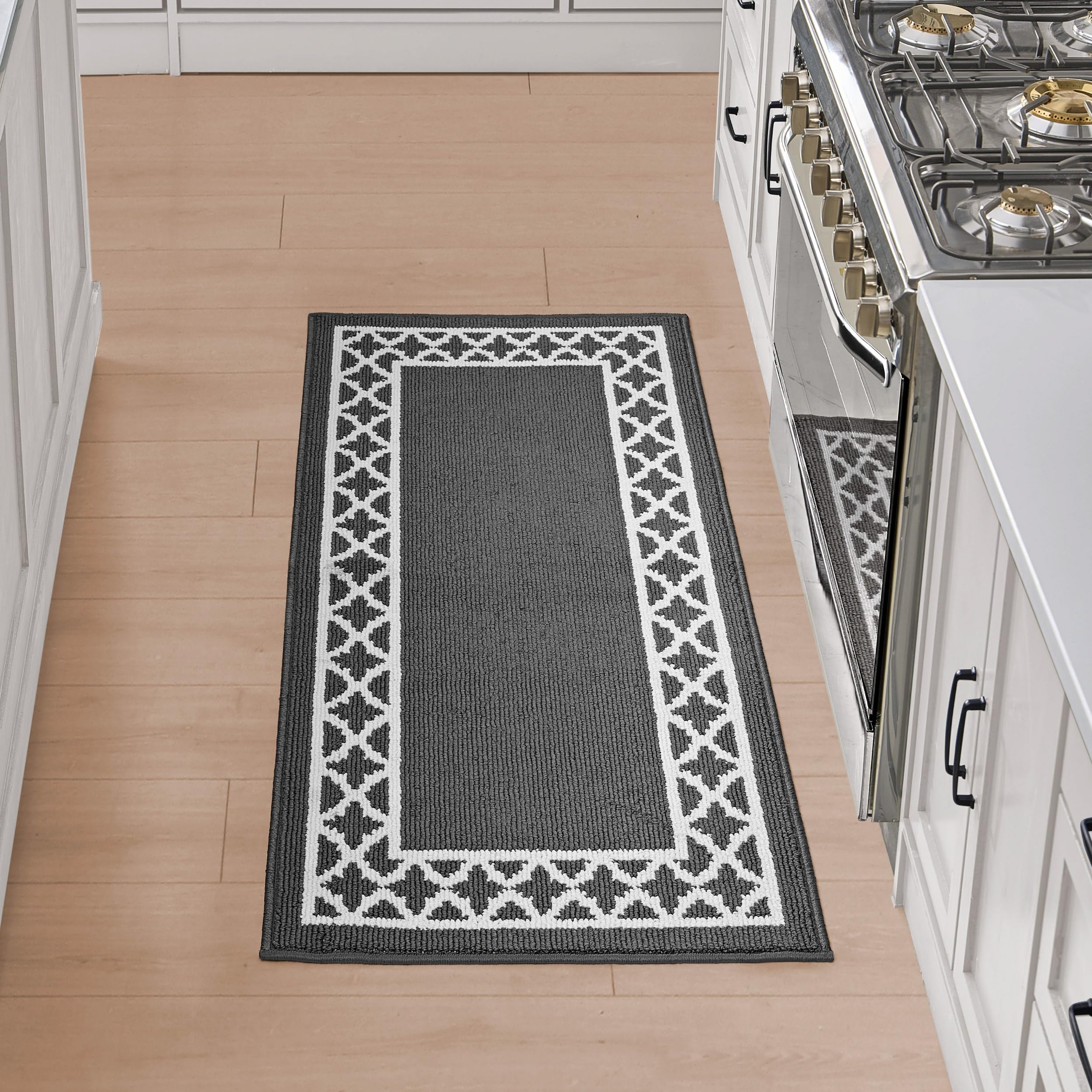 Nautica Runner Rug | Indoor Carpet for Entryway & Hallway Rug| Non-Slip and Non-Skid Entry and Kitchen Door Mat| Low Profile Flo