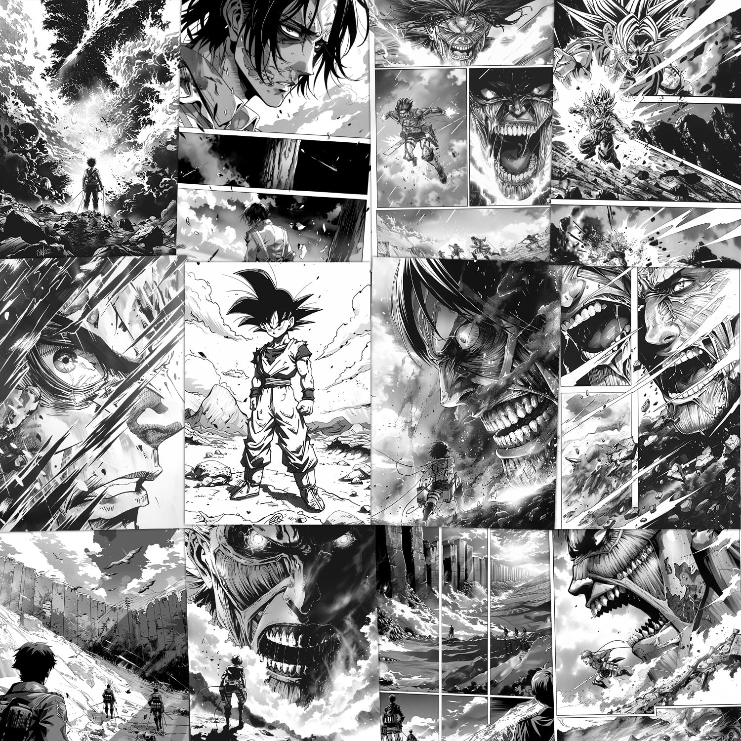 Wallgasm Anime Manga Poster Set - Set of 54, 4 x 6 Inches Posters | Anime Posters For Room, Livingroom, Office Dragon Ball Z, Na