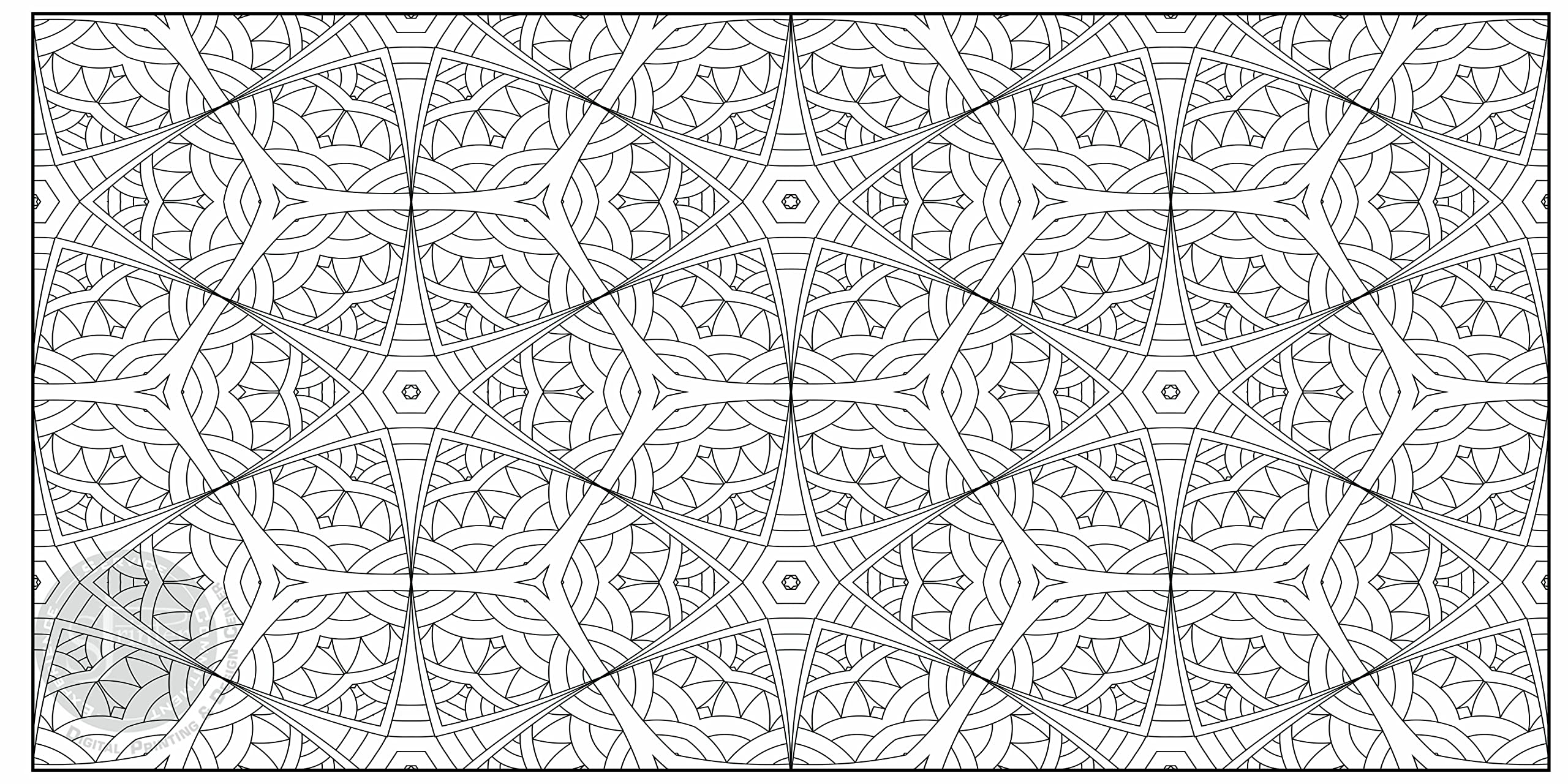 SJPRINTER Giant Coloring Poster - Geometric Stars, 24x48 in, Paper - Fun for Kids & Adults in Classrooms, Schools, and Families