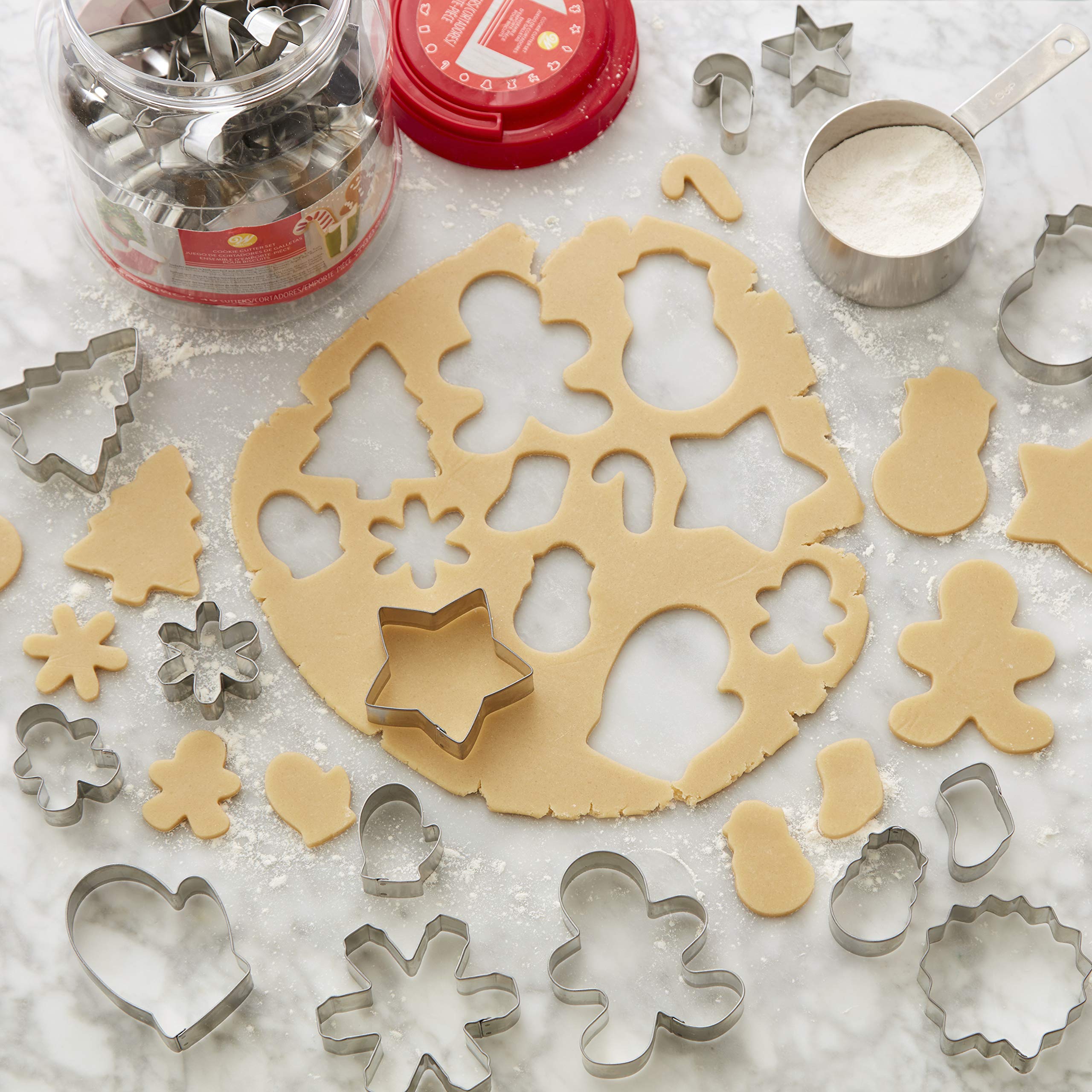 Wilton Christmas Cookie Cutter Set With Tub, Set Of 40, Standard And Mini Size