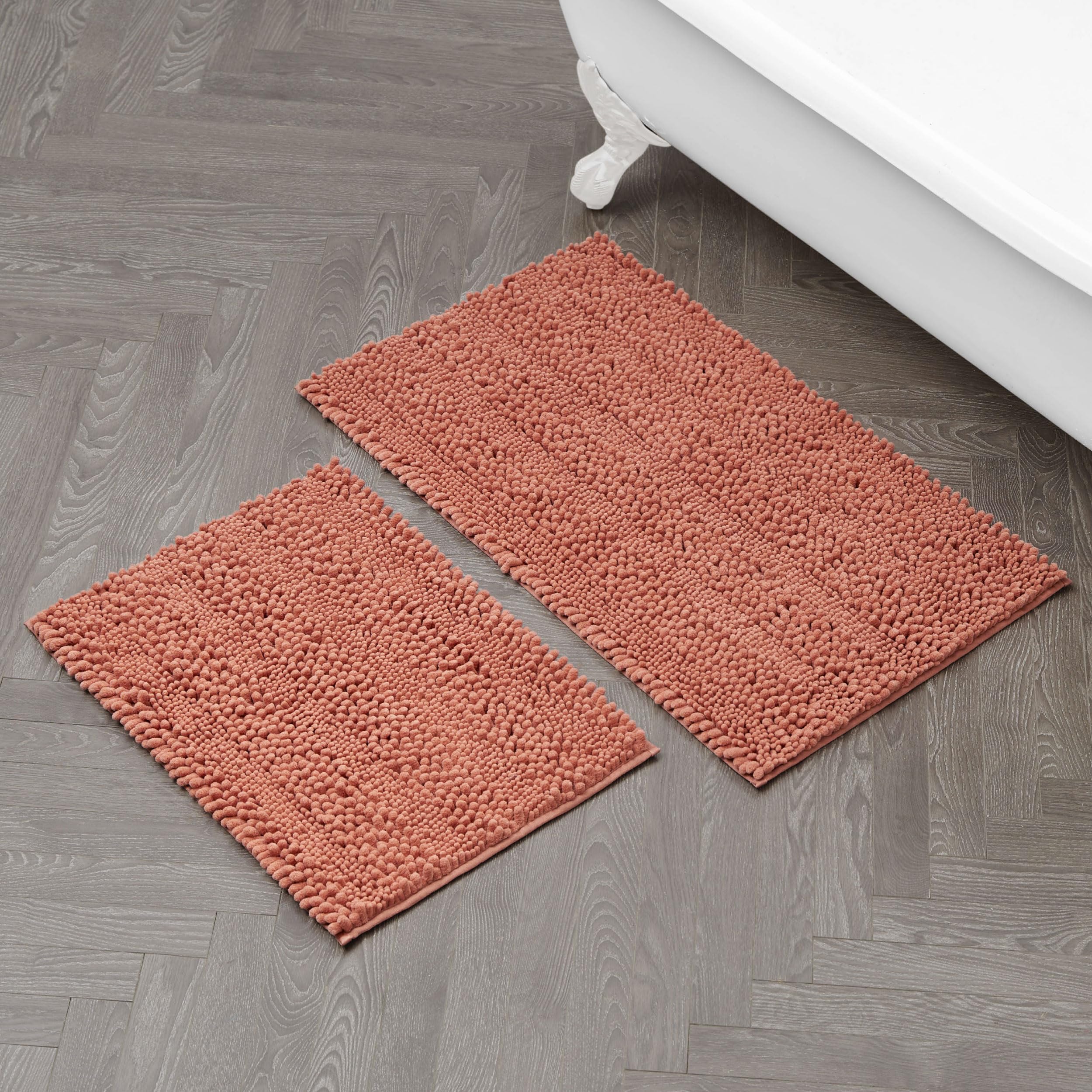 Laura Ashley - Astor Chenille Bath Mats | Set Of 2| 100% Polyester | Premium Bathroom D  Cor | Machine Washable | Tpr Backing |