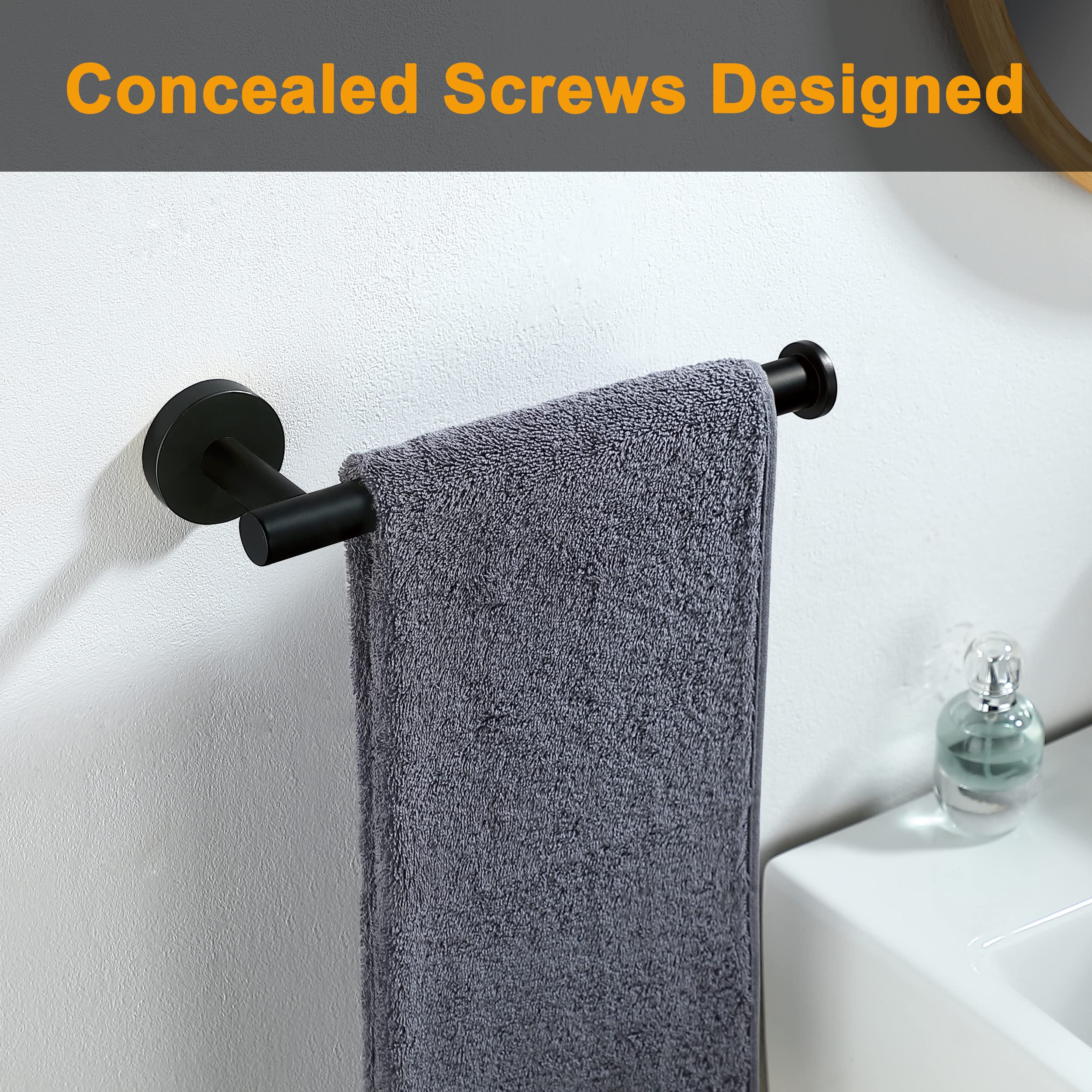 Hand Towel Holder For Bathroom, Matte Black Hand Towel Bar, Sus304 Stainless Steel Hand Towel Hanger, Wall Mounted Small Hand To