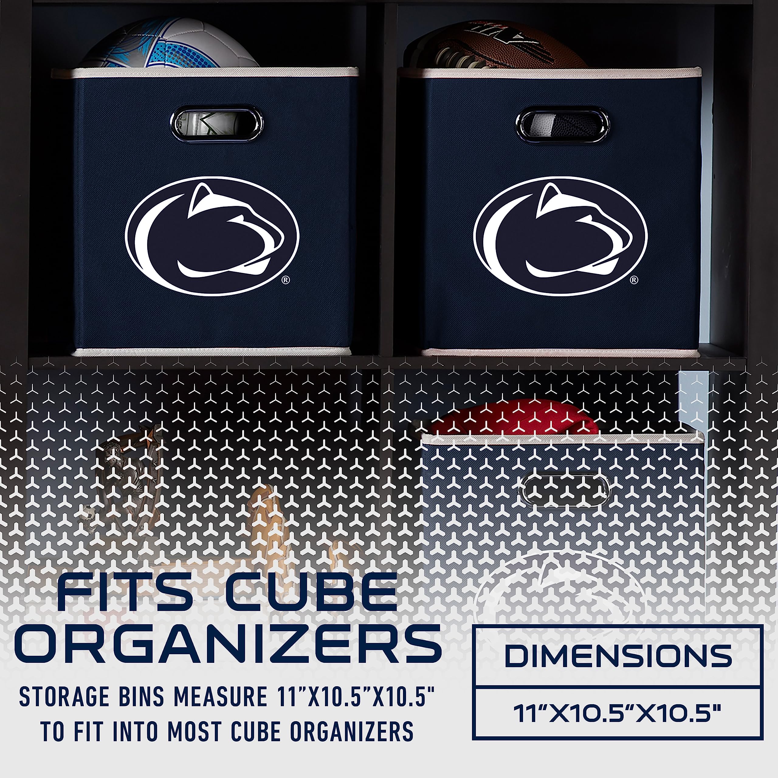 Franklin Sports Storage Bin - Made To Fit Storage Bin Shelf Organizers - 10.5'' X 10.5'' - College Officially Licensed White