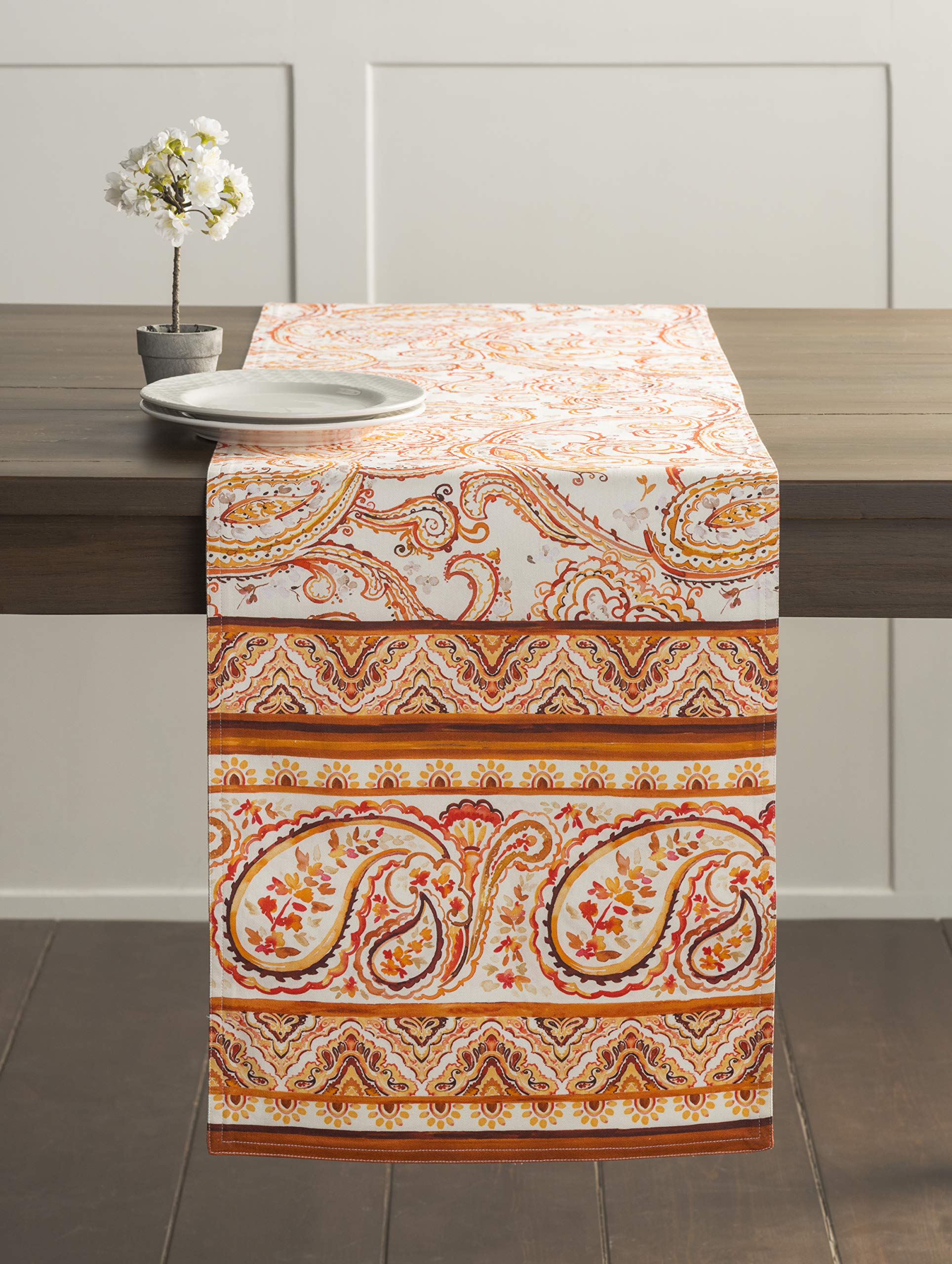 Maison D' Hermine Tablerunner 100% Cotton Table Runner Decorative Table Covers, Dining, Wedding, Buffet, Palatial Paisley (Doubl