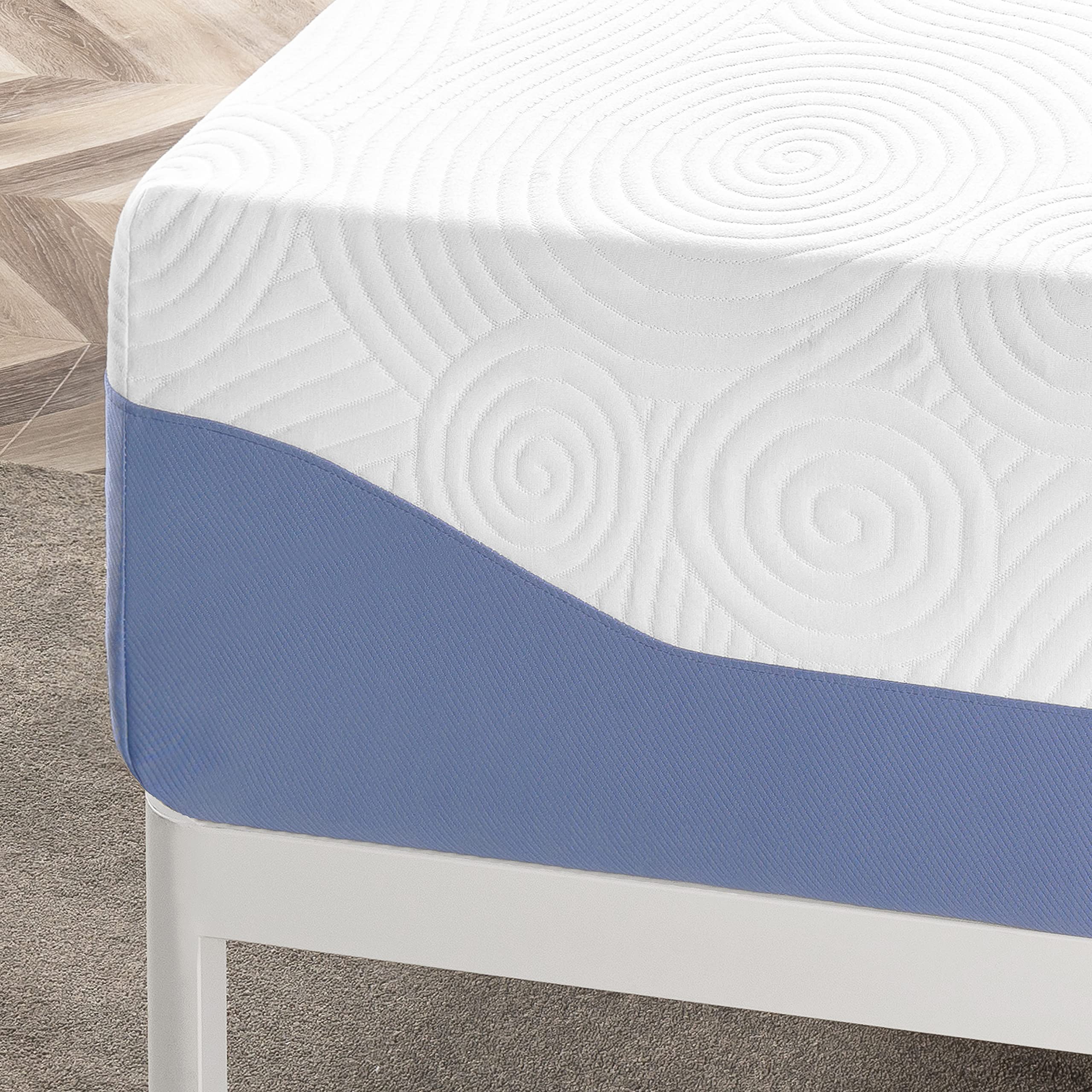Mellow 14 Inch Cooling Gel-Infused Memory Foam Bed Mattress, Medium Firm Sleep And Breathable Fabric Cover, Twin , Mattress In A