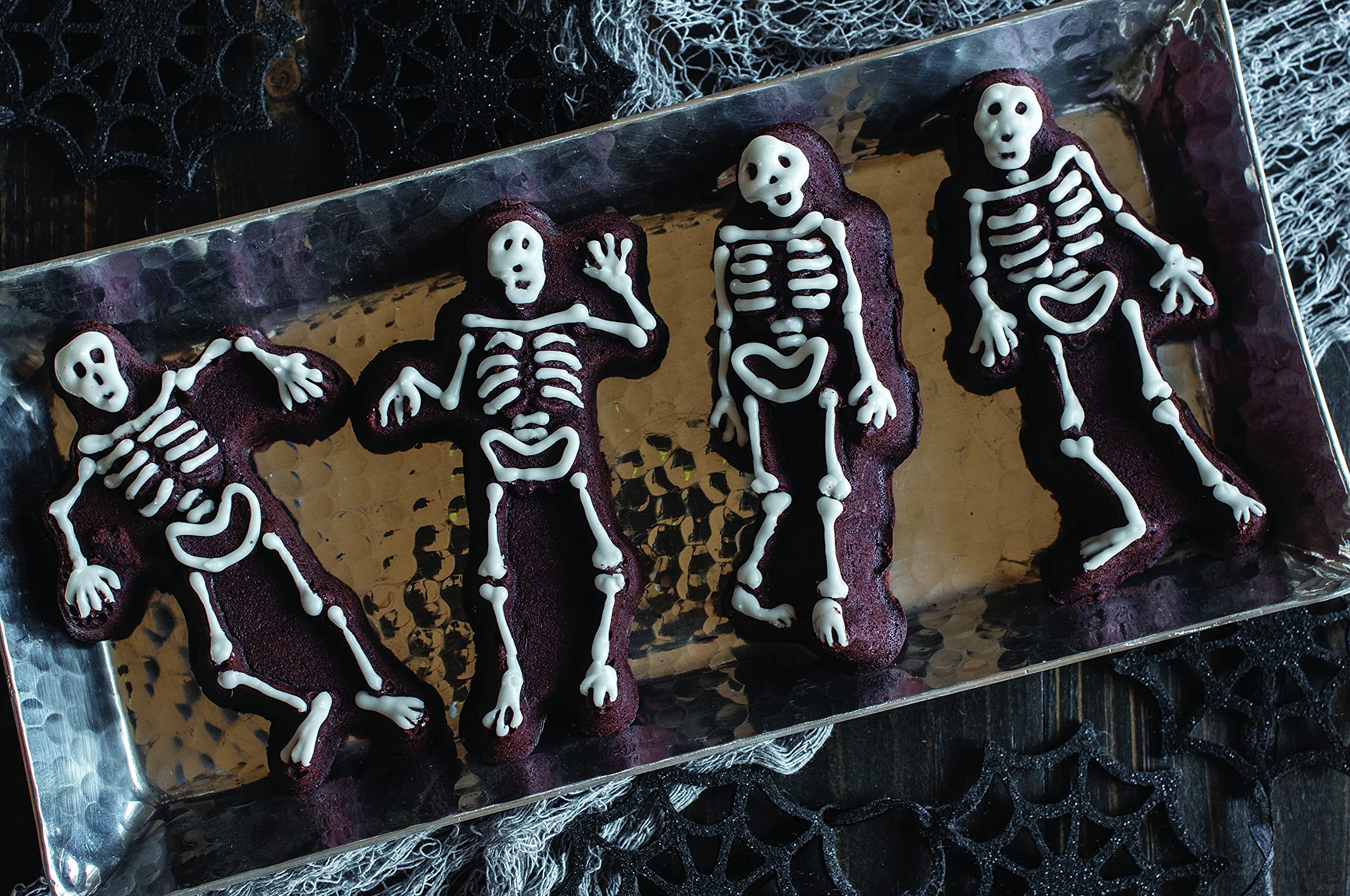 Nordic Ware Spooky Skeleton Cakelets, 2 Cup Capacity, Bronze Aluminum, Model 93548