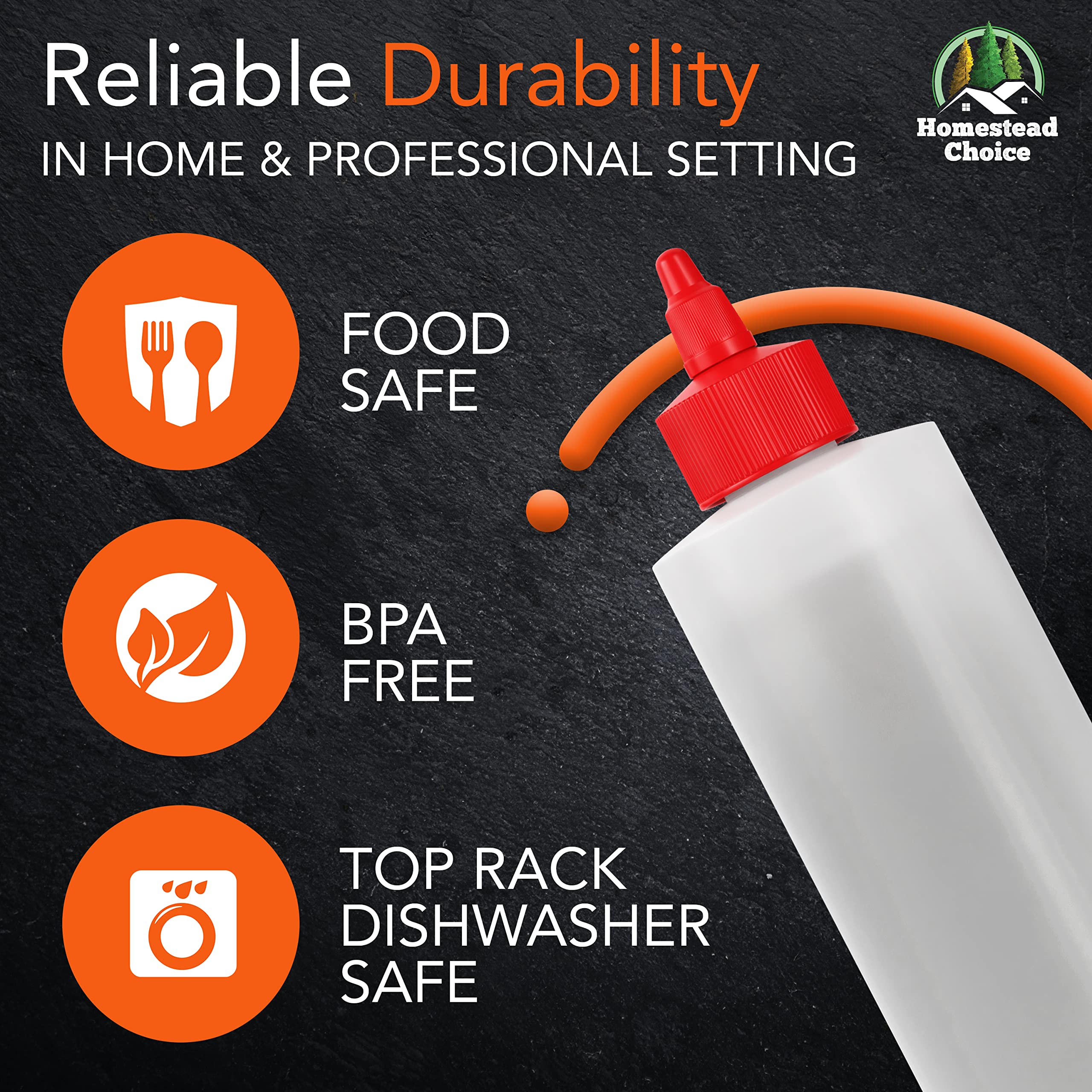 6 Pack Plastic Squeeze Bottles For Sauces 16 Oz Condiment Squeeze Bottles For Liquids Made In Usa Bpa Free Squirt Bottles With T