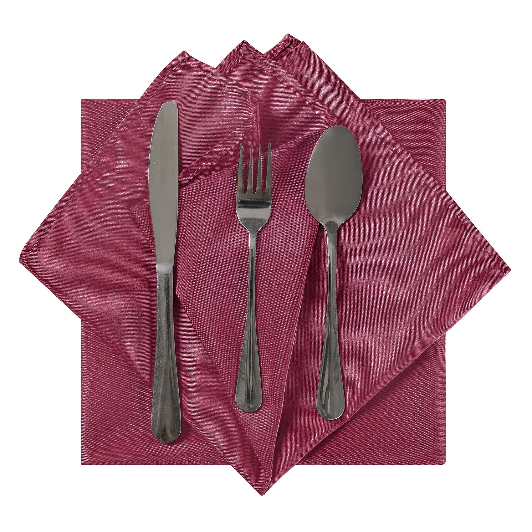Cloth Napkins 20X20 Inch Washable Polyester Dinner Napkins Soft Table Napkins For Wedding Party Dining Banquet(Burgundy,25Pcs)
