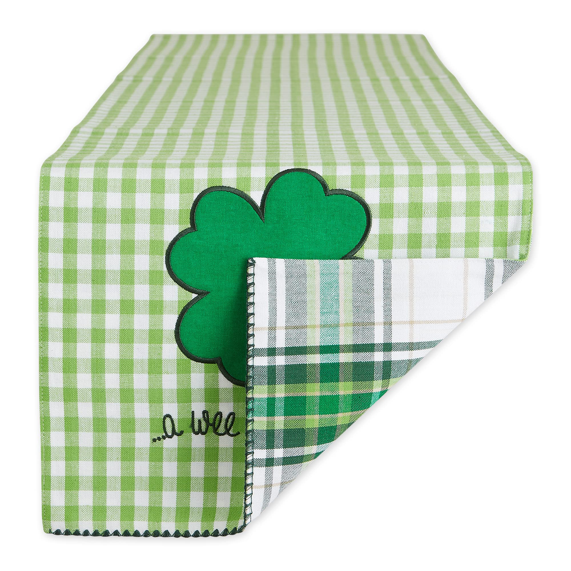 A WEE BIT O LUCK EMBROIDERED TABLE RUNNER 13x72