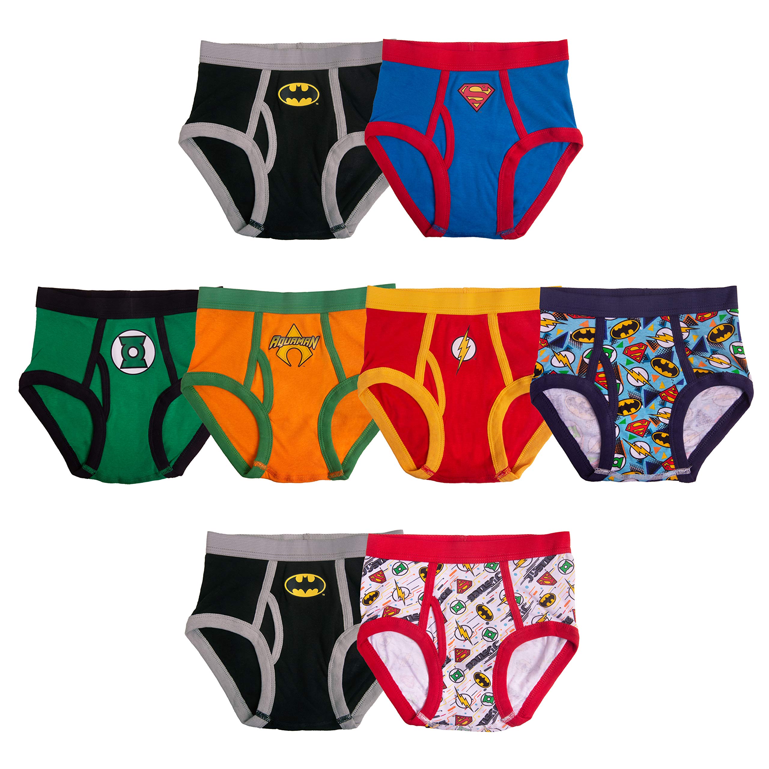 Dc Comics Boys Justice League Underwear Multipacks Briefs, Jl 8Pk Brief, 4 Us