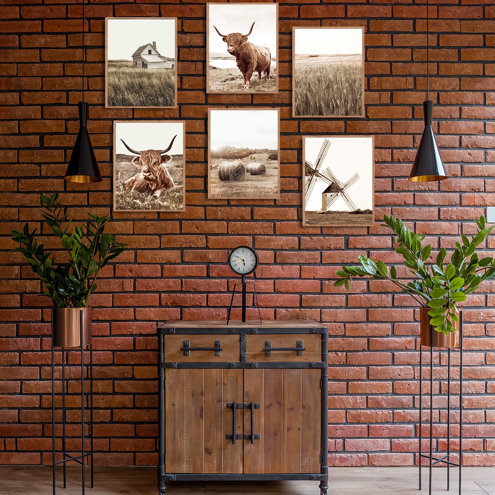 Highland Cow Wall Art Farmhouse Wall Decor Cow Decor Canvas Wall Art Poster Prints Cow Pictures Wall Decor Western Room Decor Se