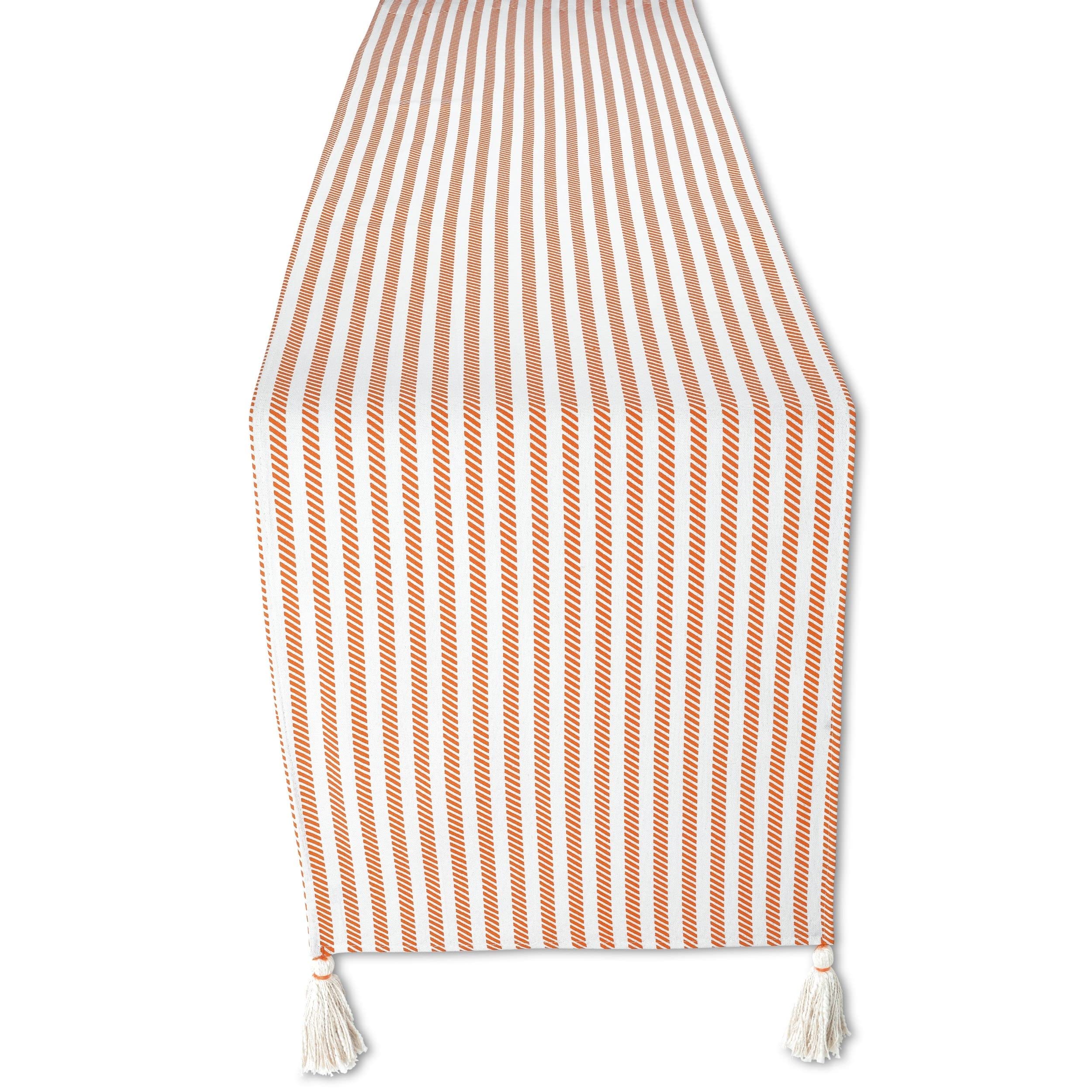 Folkulture Table Runner 108 Inches Long With Tassels For Dining Table Decor, 100% Cotton Farmhouse Style Table Runner, Boho Runn