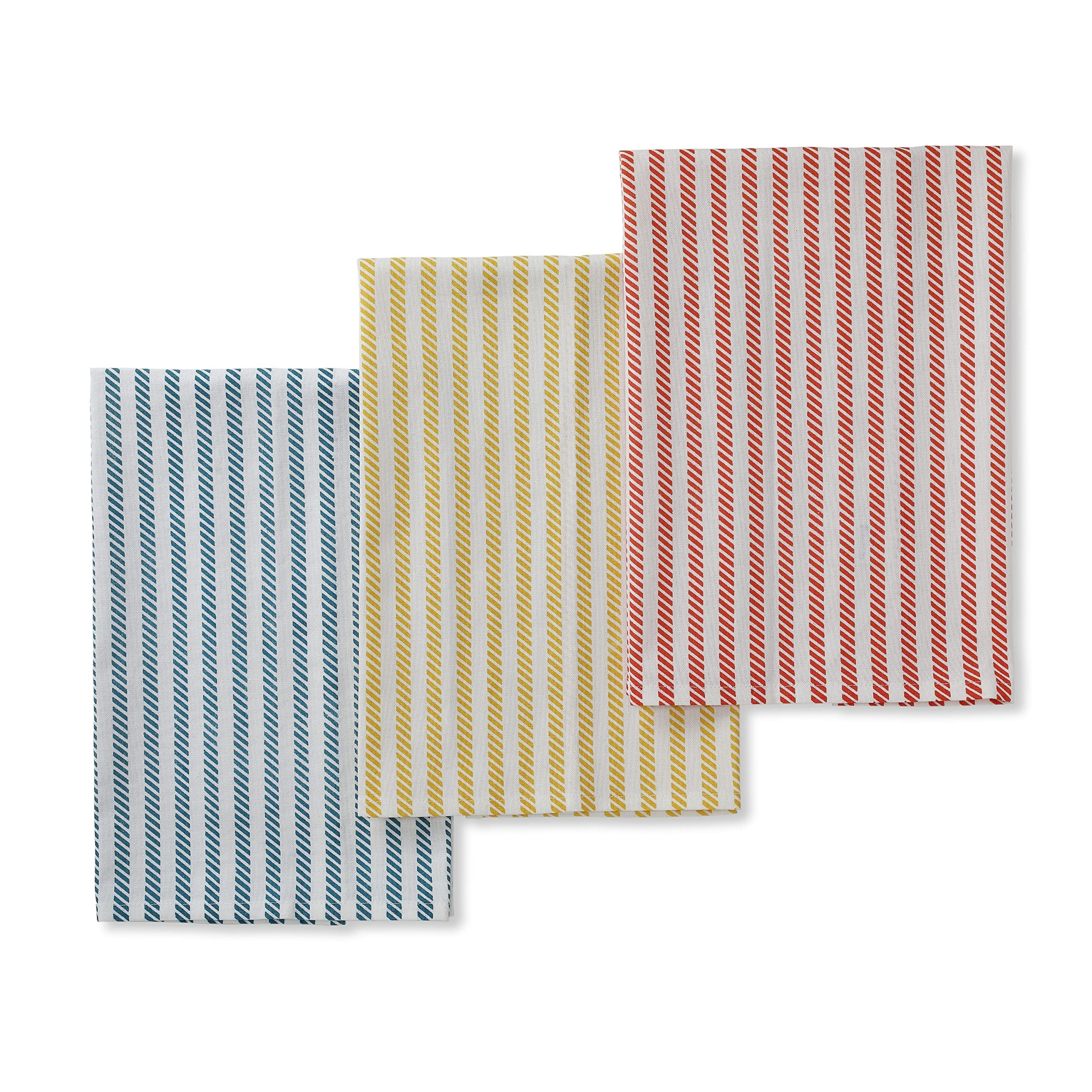 Folkulture Christmas Kitchen Towels And Dishcloths Set With Hanging Loop, Set Of 3 Flour Sack Dish Towels And Dish Cloths For Dr