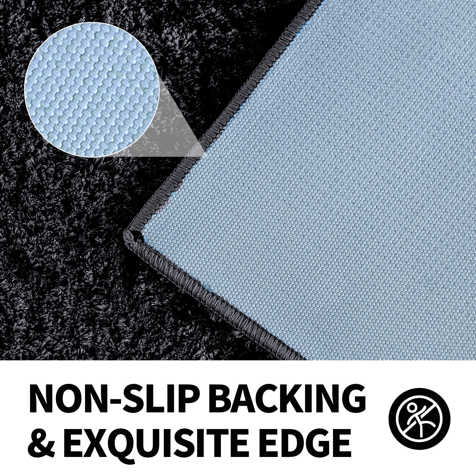 Cozecube Black Bathroom Rug 32'' X 20'', Bath Mats For Bathroom Non Slip, Ultra Soft Bath Rugs For Bathroom Washable, Plush Micr