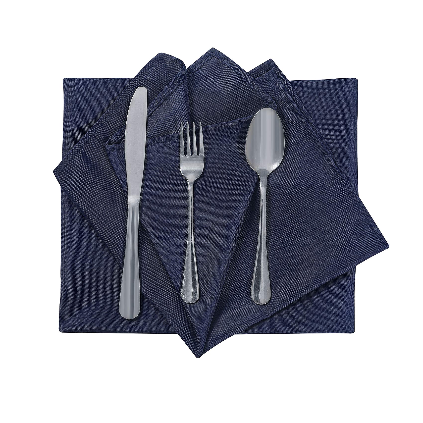 Cloth Napkins 20X20 Inch Washable Polyester Dinner Napkins Soft Table Napkins For Wedding Party Dining Banquet(Navy,100Pcs)