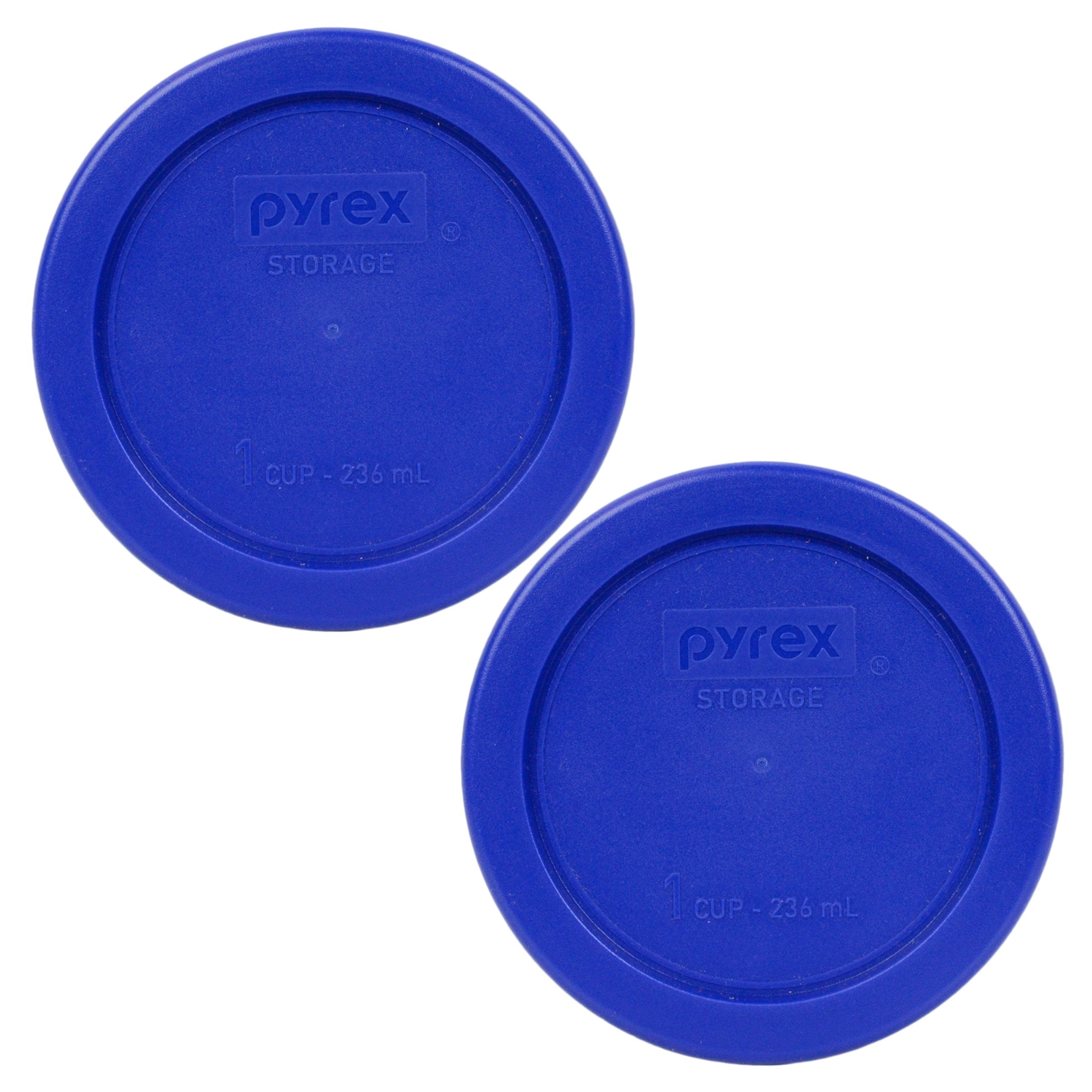 Pyrex 7202PC 1 Cup Cadet Blue Plastic Replacement Lids  2 Pack